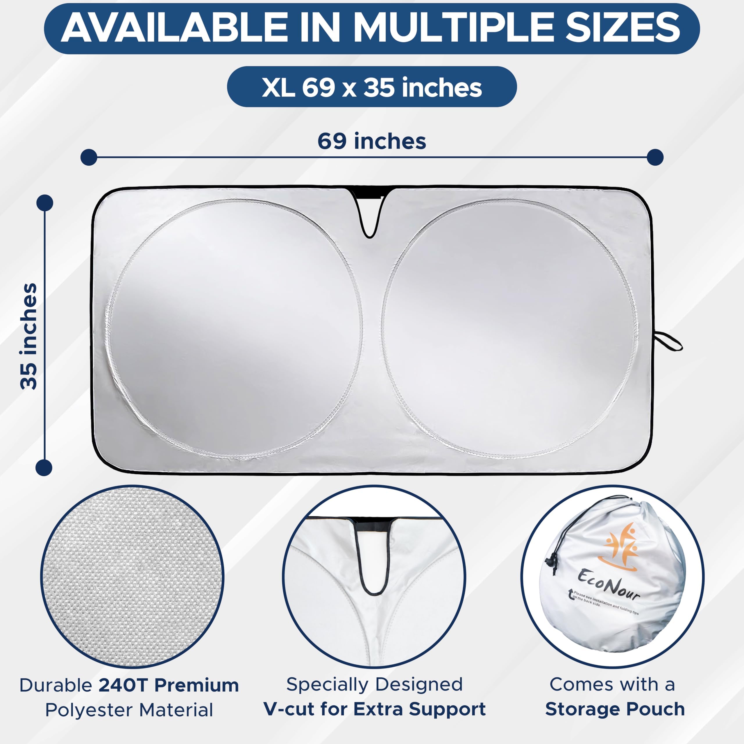 Truck Windshield Sun Shade – Keeps Truck Cabin Cool & Protected from Sunlight