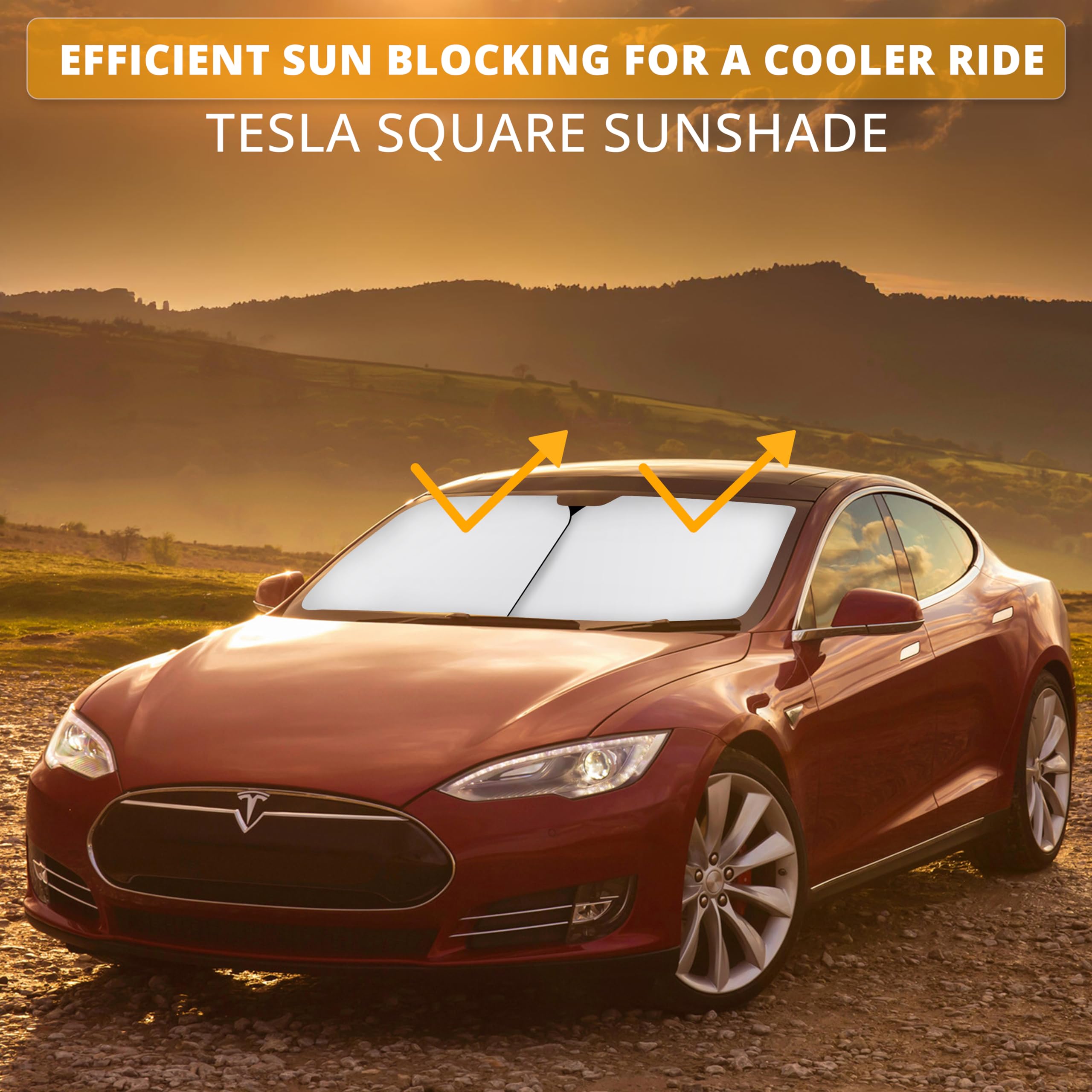 Tesla Windshield Sun Shade – Compact Foldable Sun Visor for Tesla Model 3