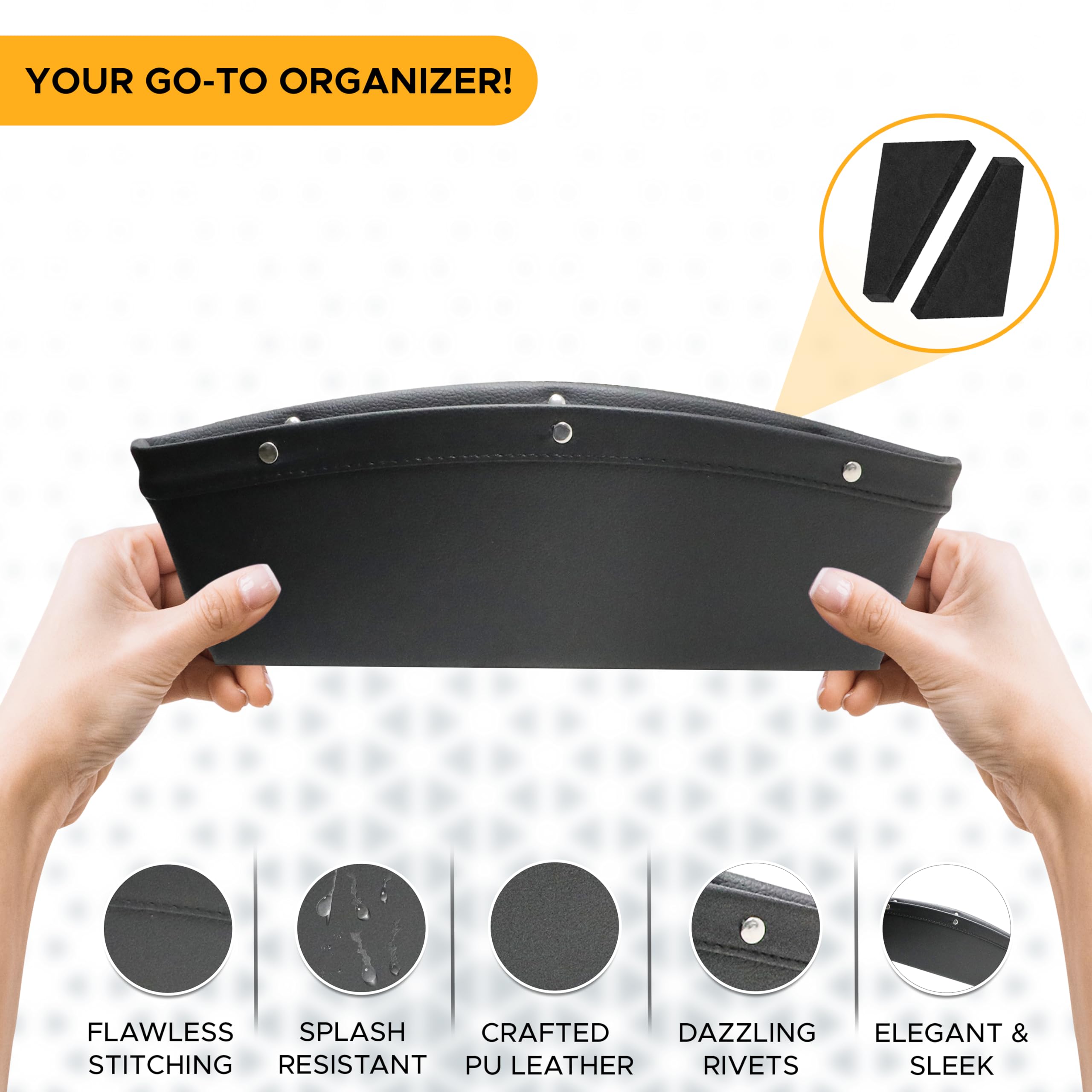 EcoNour Car Seat Organizer universal fit between seat console