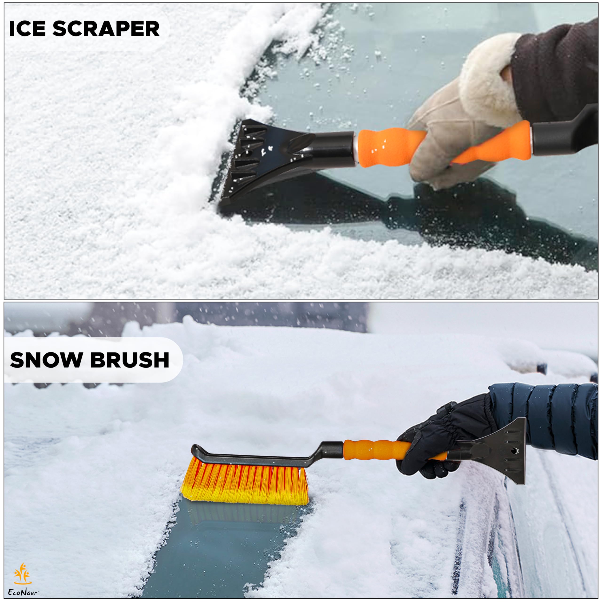17 inch snow brush & ice scraper EcoNour with foam grip handle