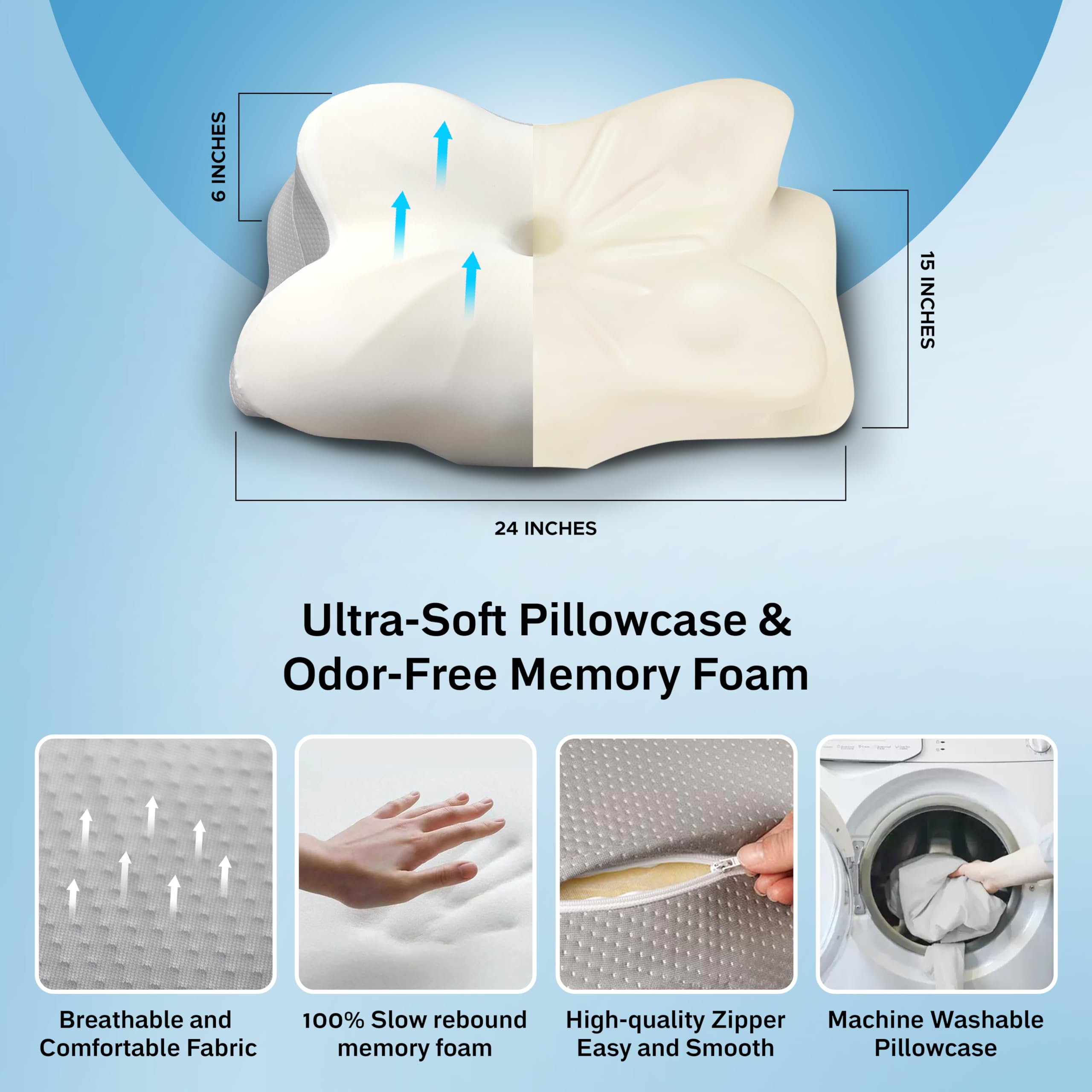 EcoNour Orthopedic Cervical Neck Pillow for comfortable sleep