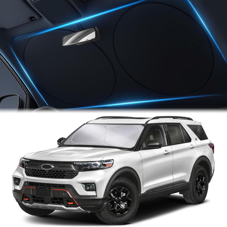 Foldable Windshield Sun Shade for Car – EcoNour 240T Reflective UV & Heat Shield with Storage Bag