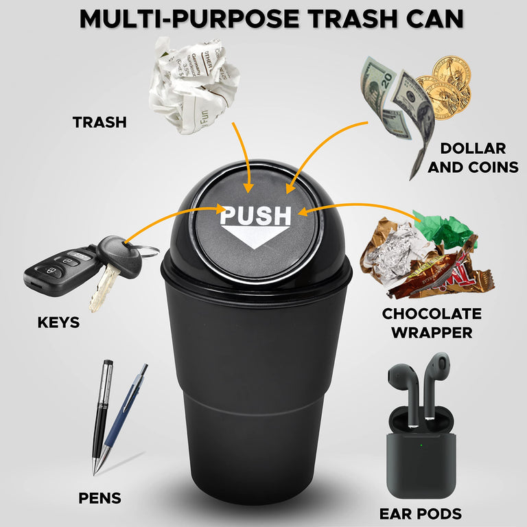 EcoNour Mini Car Trash Can for vehicles and home