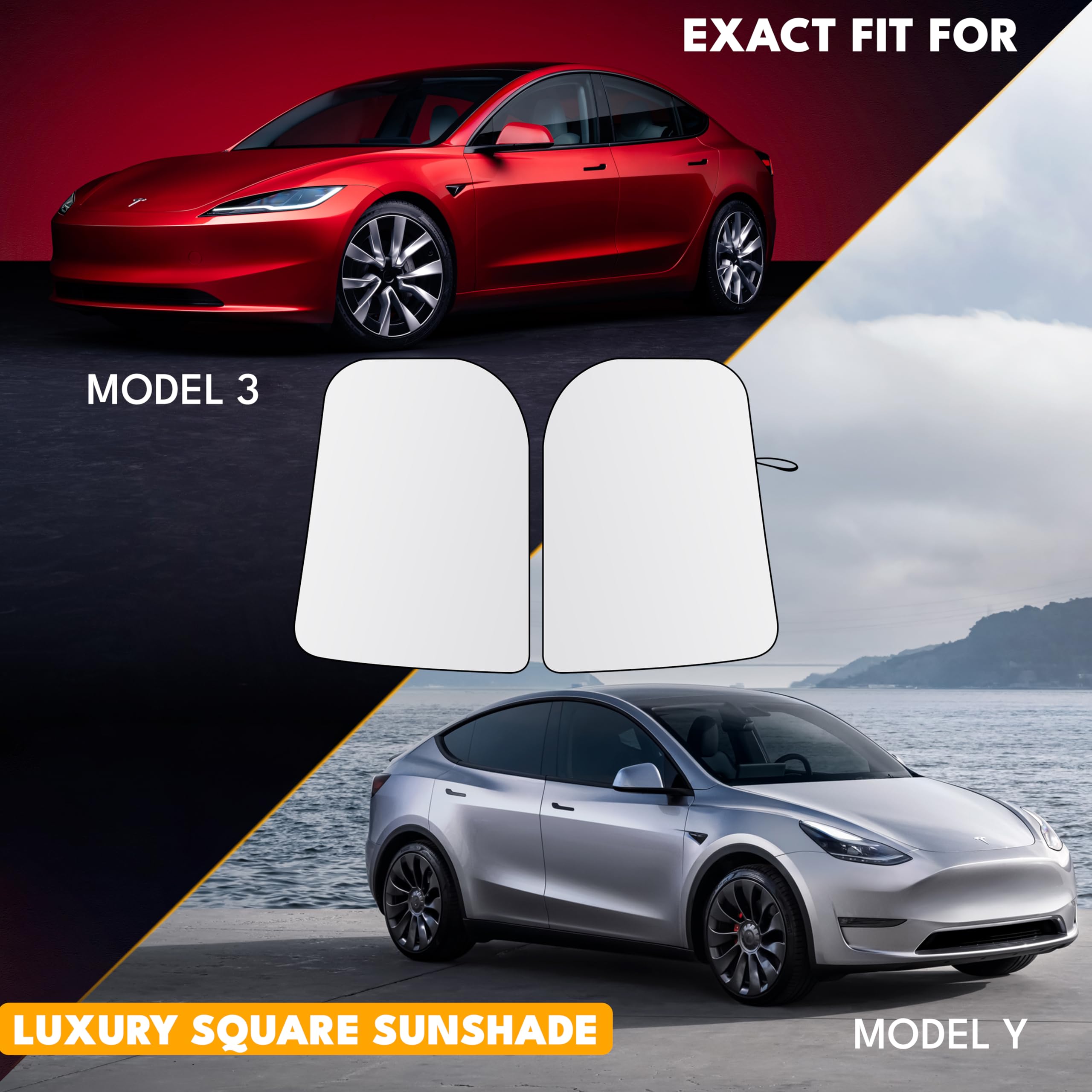 Tesla Windshield Sun Shade – Tesla Accessories for Interior Cooling & Sun Protection