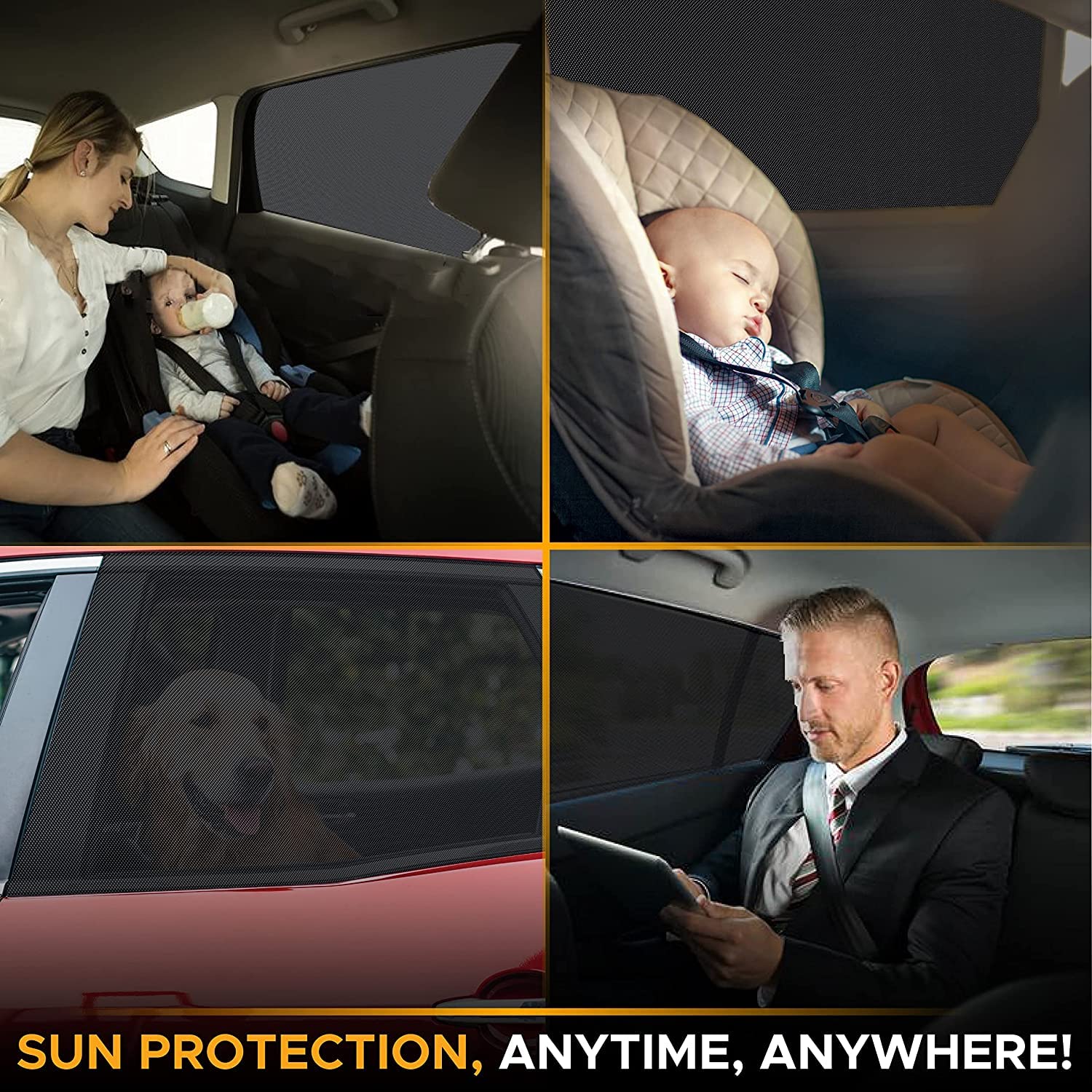 EcoNour Side Window Shades | 2 Pack Car Sun Protection Shades for Rear Passenger Windows