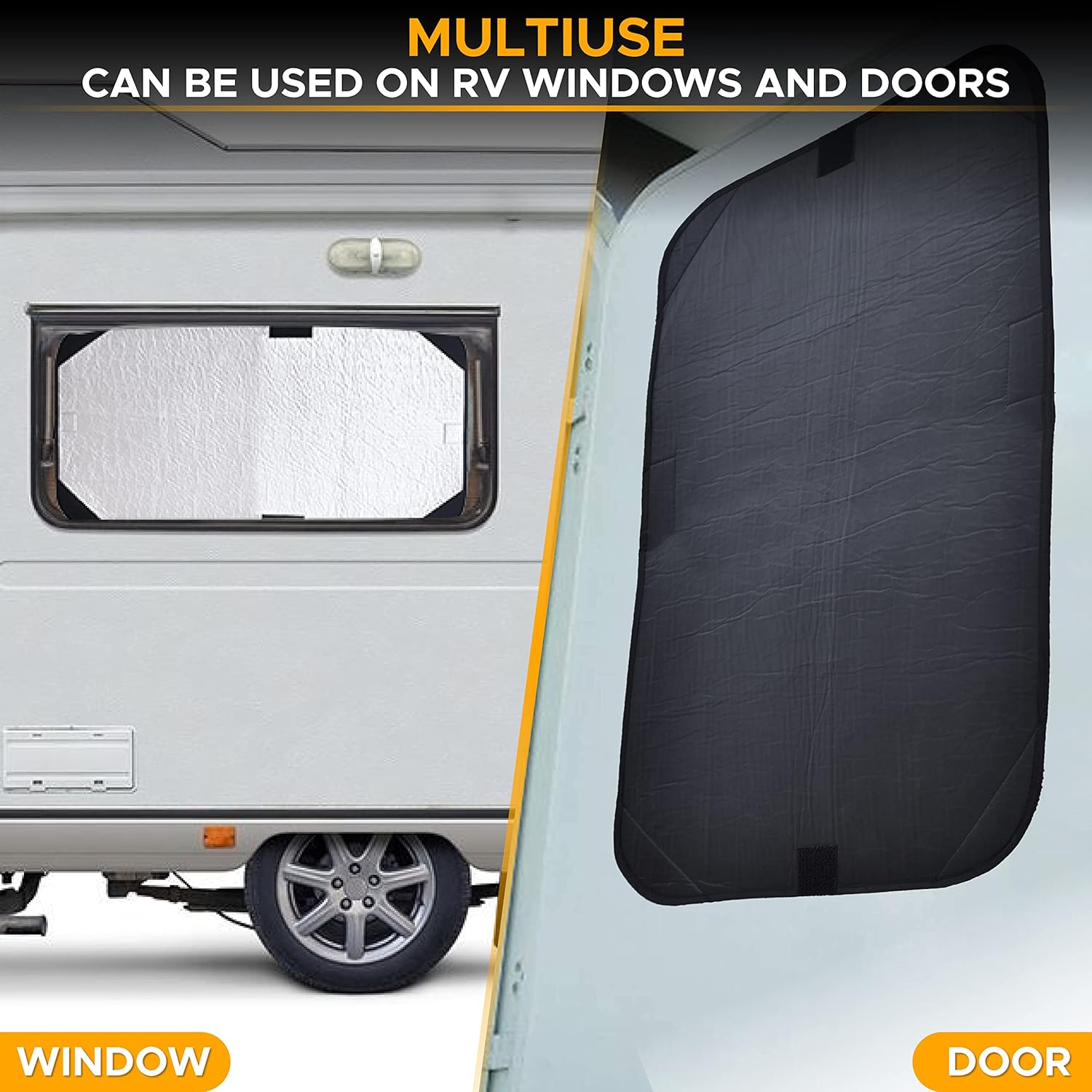 EcoNour RV Door Window Shade | Modern/Sleek RV Sunshade | UV & Privacy Protection | Foldable Window Cover | 25x16 inches | Universal Fit for RV, Camper, Travel Trailer