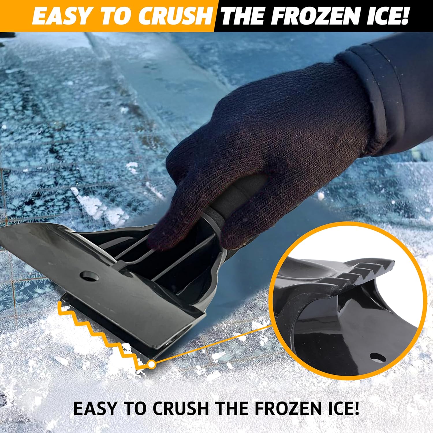 EcoNour Ice Scraper for Car Windshield with foam handle for comfortable grip