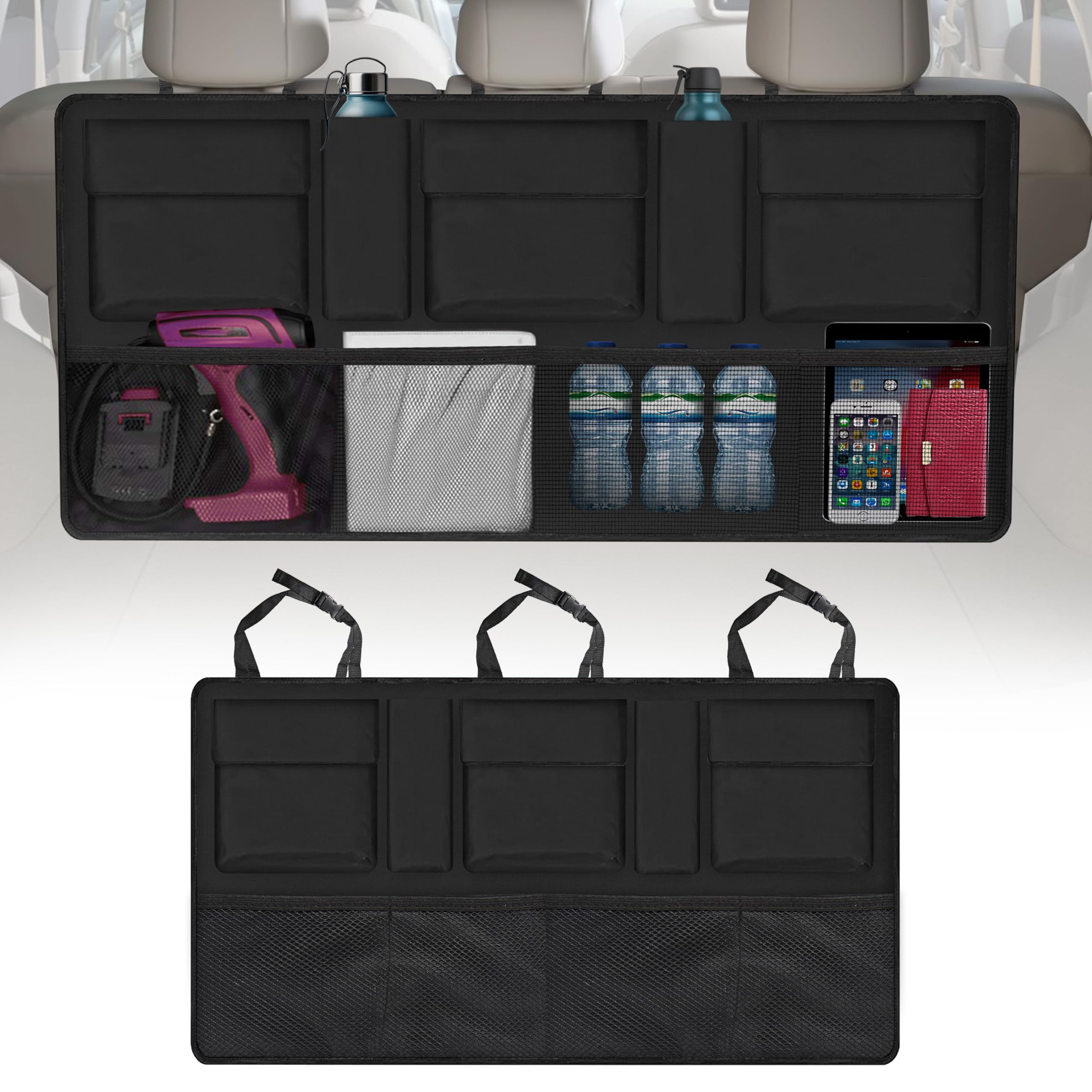 EcoNour Backseat Trunk Organizer 42x20 inches with 9 pockets