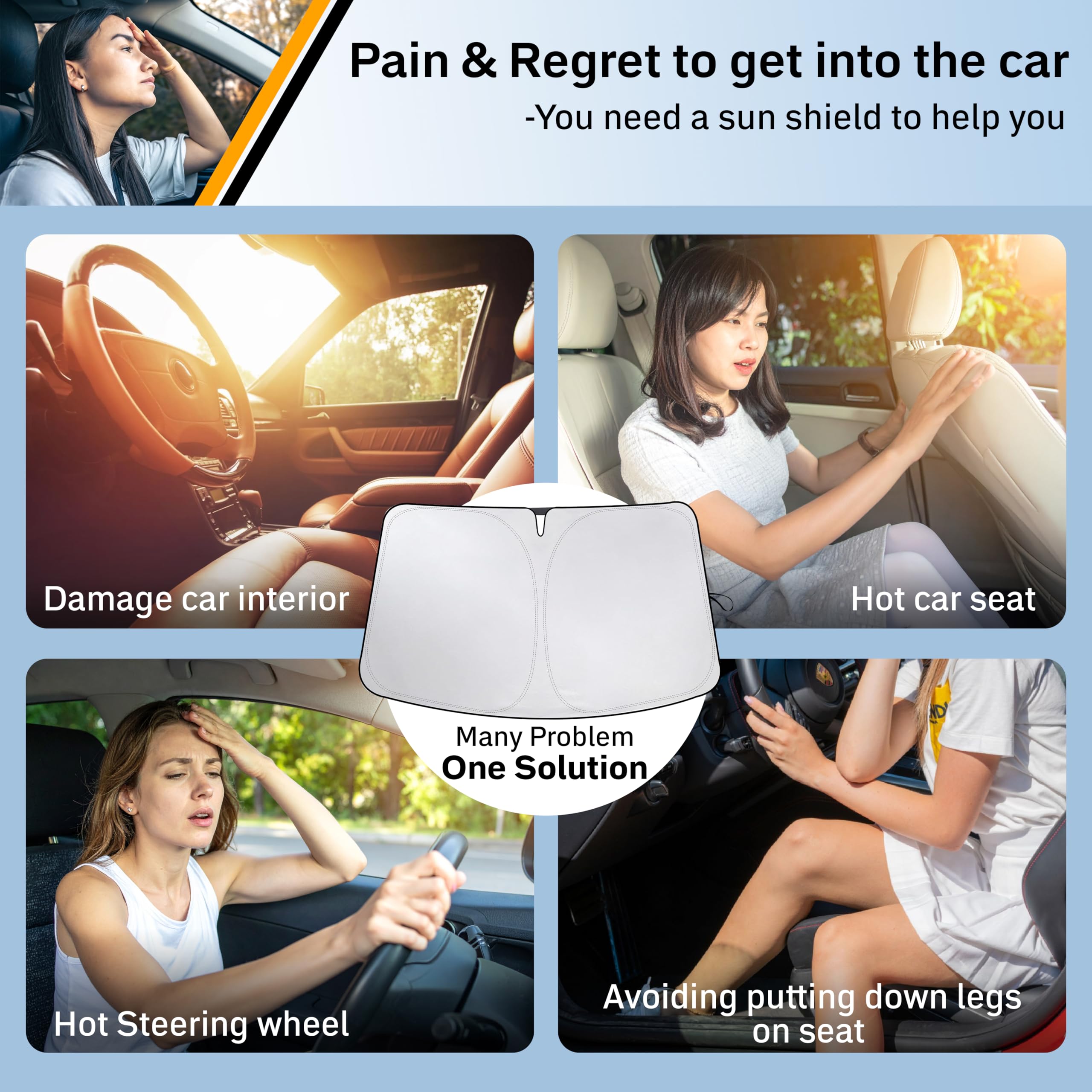 Ford F-150 windshield sun shade (2022–2025) includes storage pouch