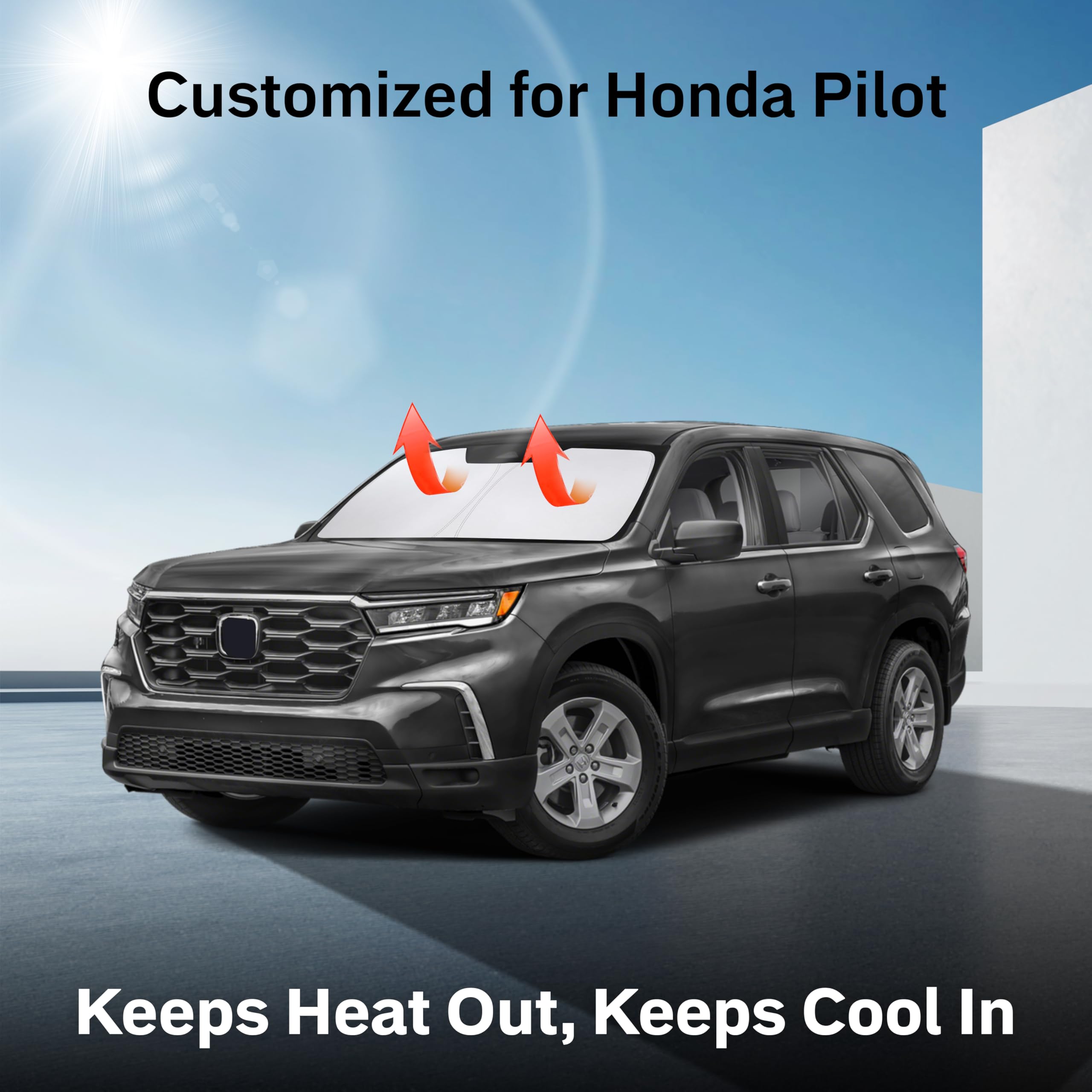 EcoNour Honda Pilot Windshield Sunshade keeps SUV interior cool