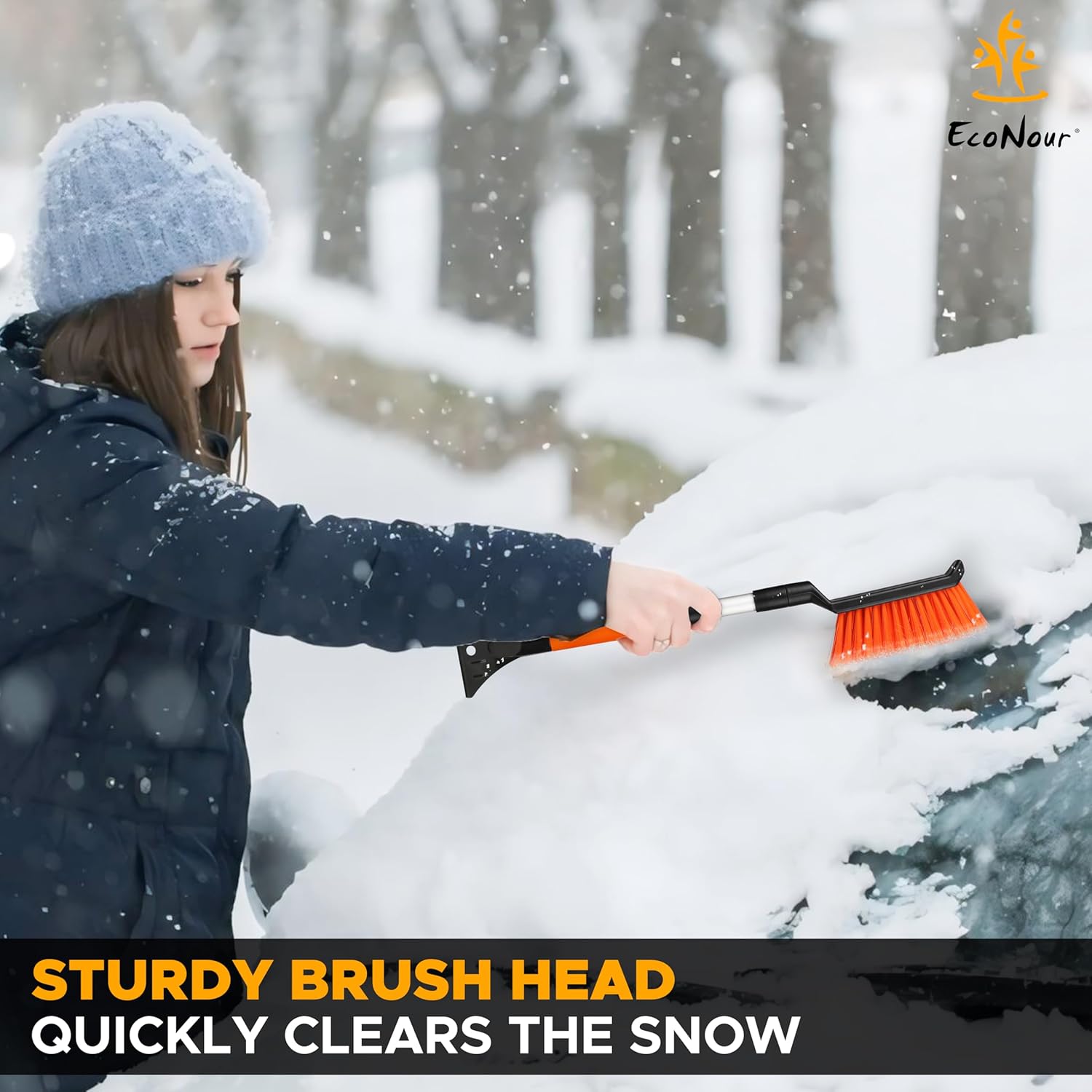 Extendable Snow Brush & Ice Scraper for Car Windshield – Snow Removal Made Simple
