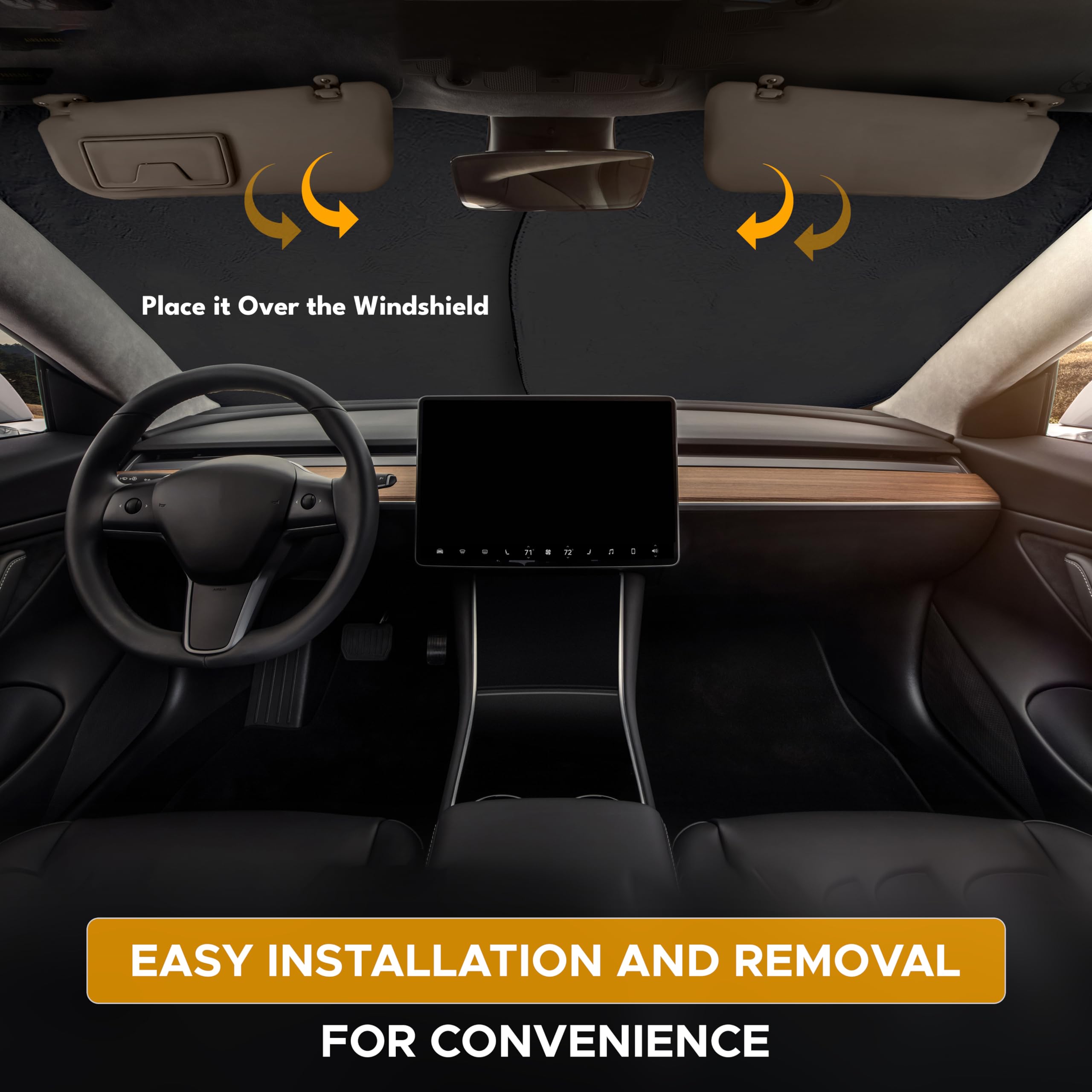 Tesla Windshield Sun Shade – UV & Heat Protection for Tesla Cars