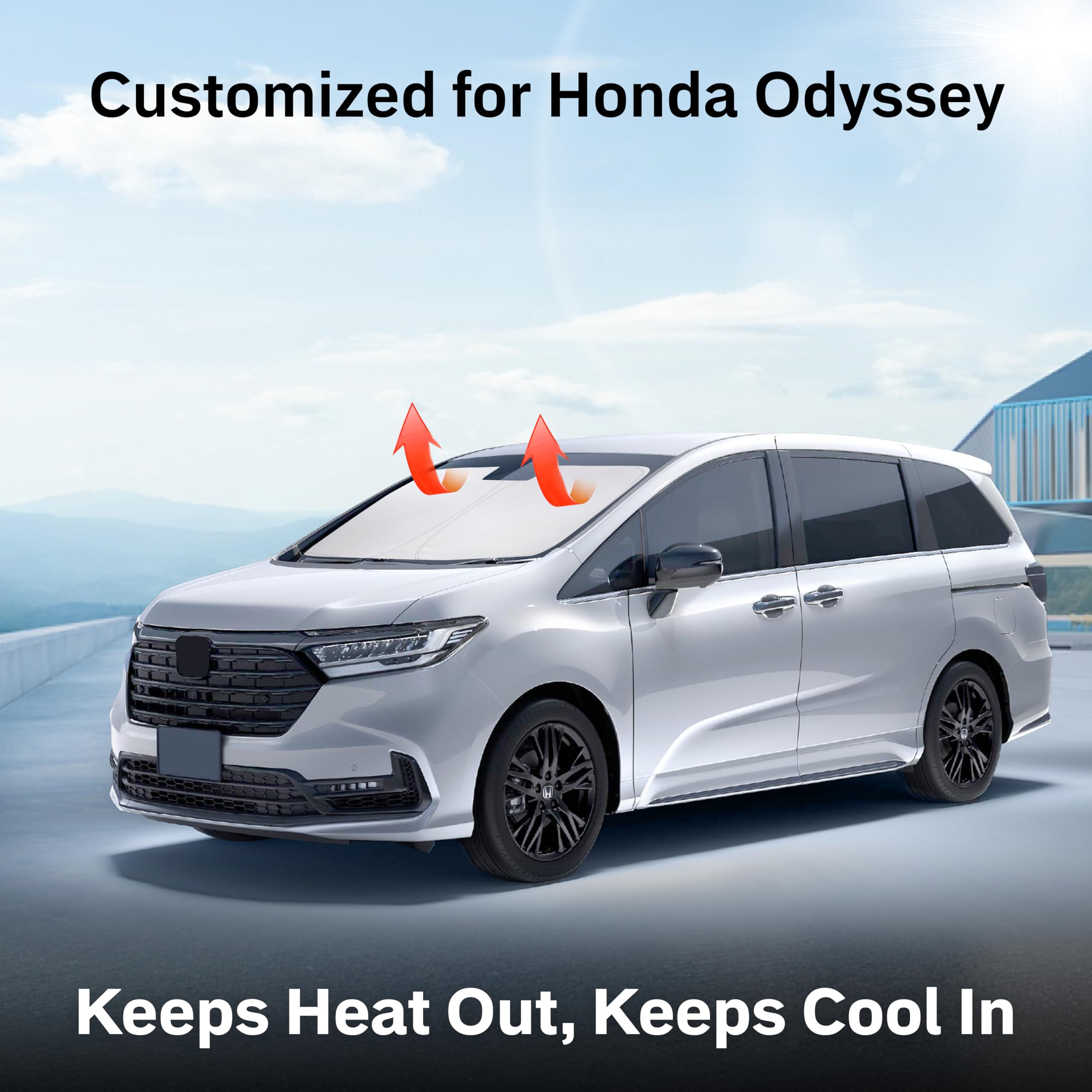 EcoNour Honda Odyssey Windshield Sunshade keeps minivan interior cool
