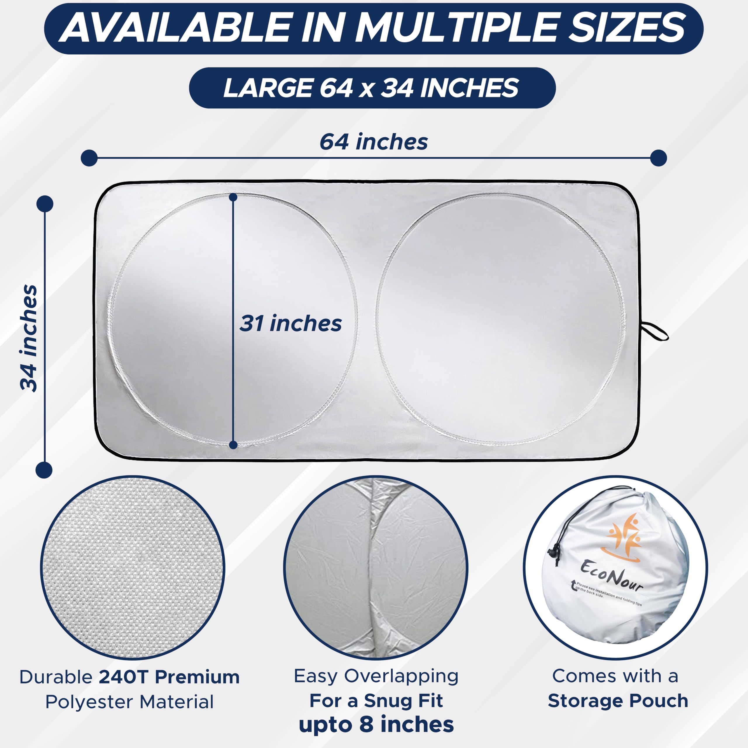 Car Shade Front Windshield – Foldable Sun Blocker for Maximum UV & Heat