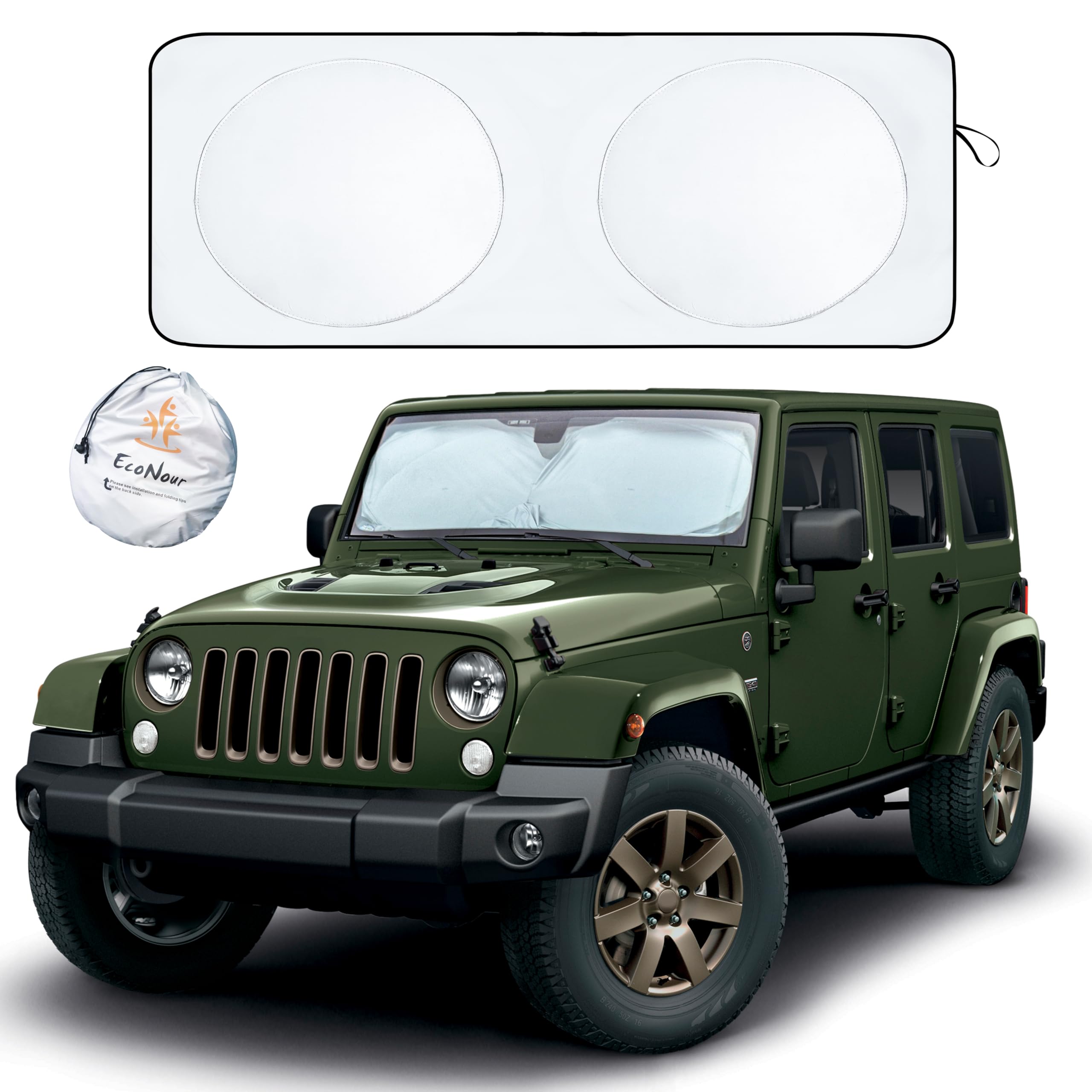 Jeep Wrangler Windshield Sunshade – EcoNour XS 59.5