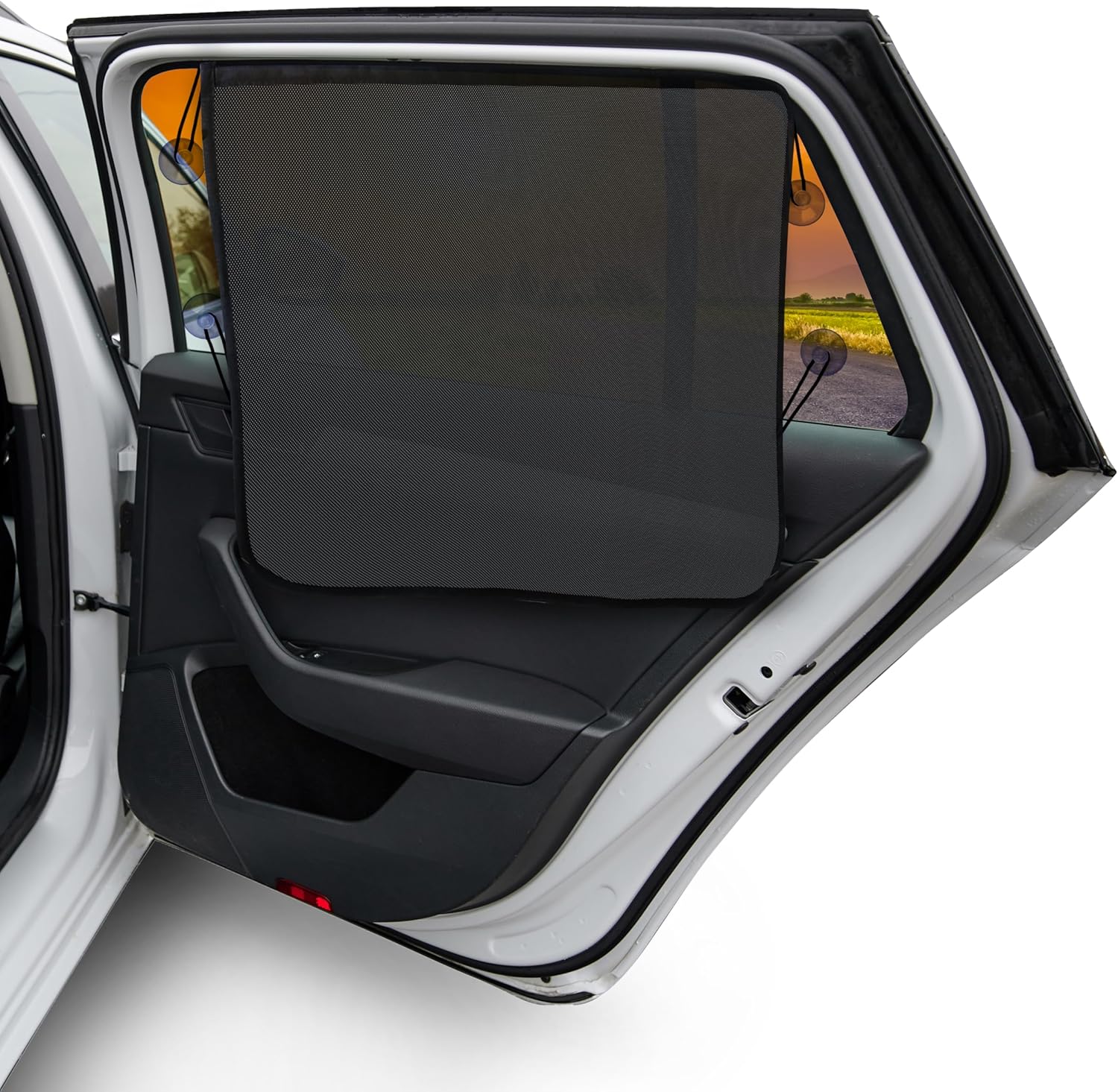 EcoNour Magnetic Car Sun Shade Side Window (2 Pack) | Rear Window Sun Shade, Blocks Harmful UV Rays | Ensures Privacy Protection | Baby Travel Accessories | Magnetic Curtain for Baby and Kids