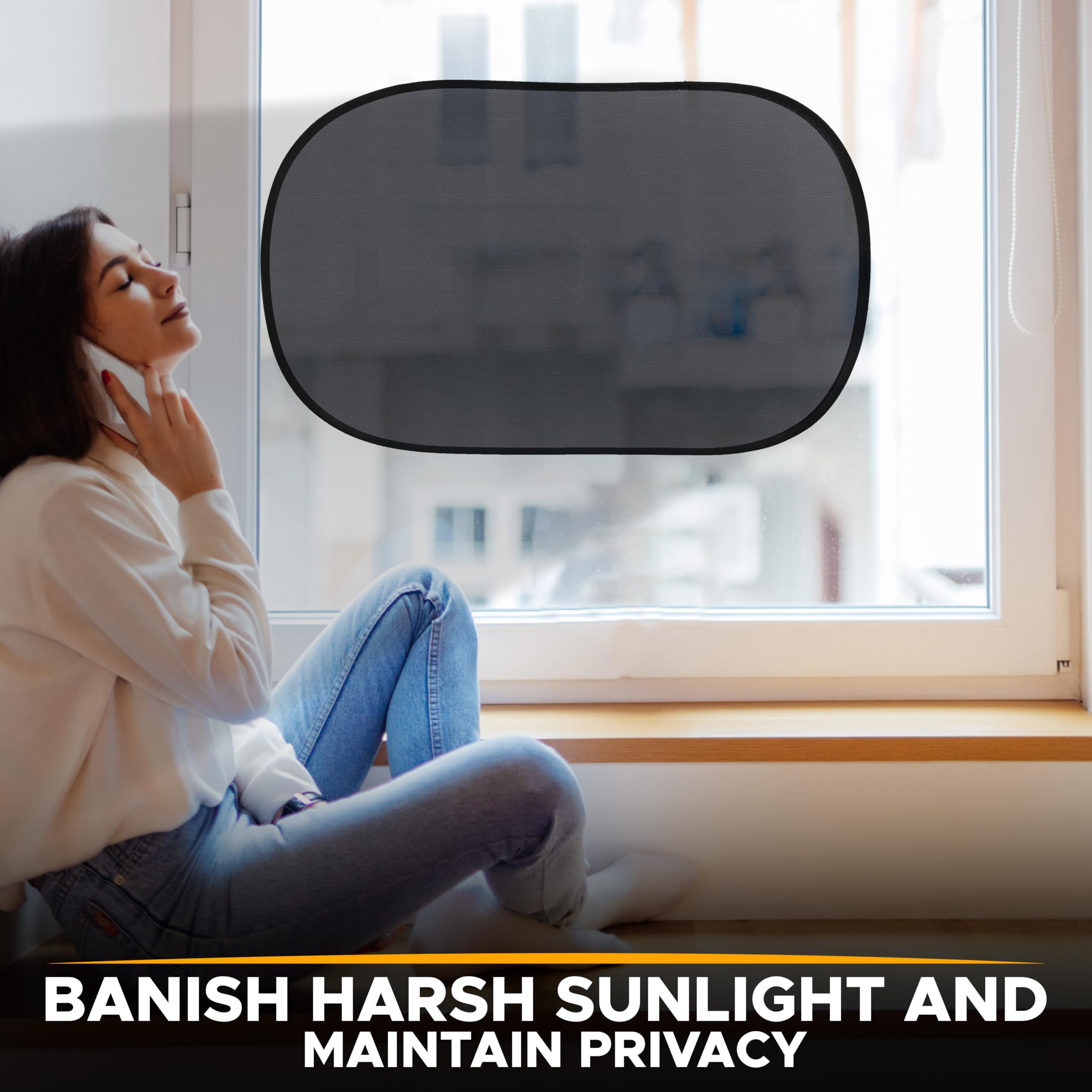 Car Window Shades for Baby | EcoNour 4 Pack Medium Sun Protection Side Window Covers