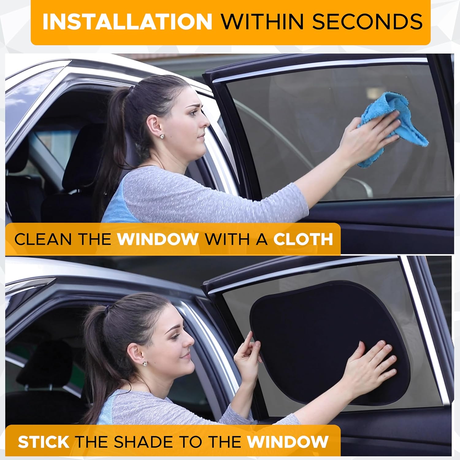 EcoNour Car Side Window Shades for Baby | XL - 4 Pack Car Side Window Sunshade for Kids | Automotive Sun Protection Baby from UV and Sun Glare | Car Baby Accessories (25