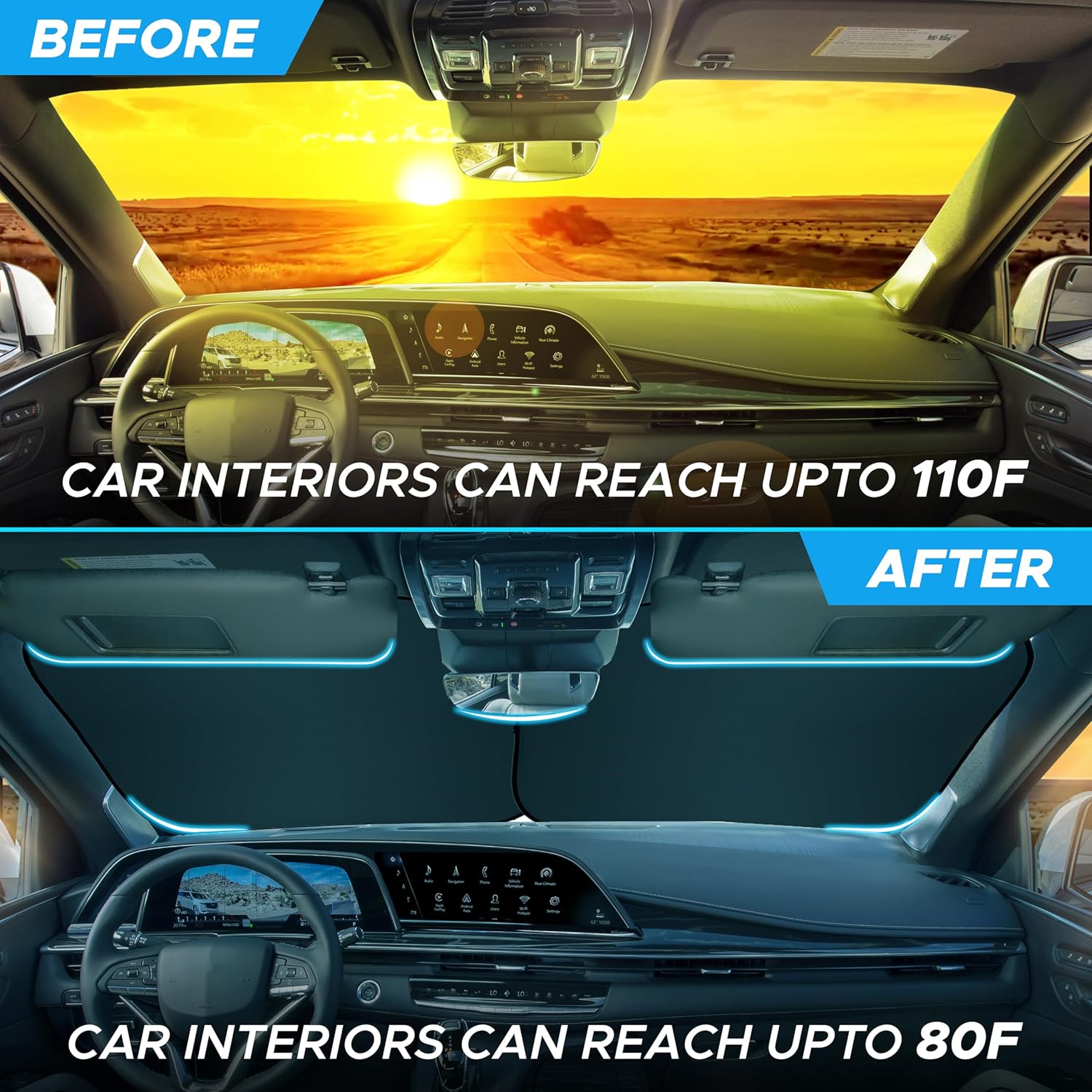 Autovir Square Sunshade Large