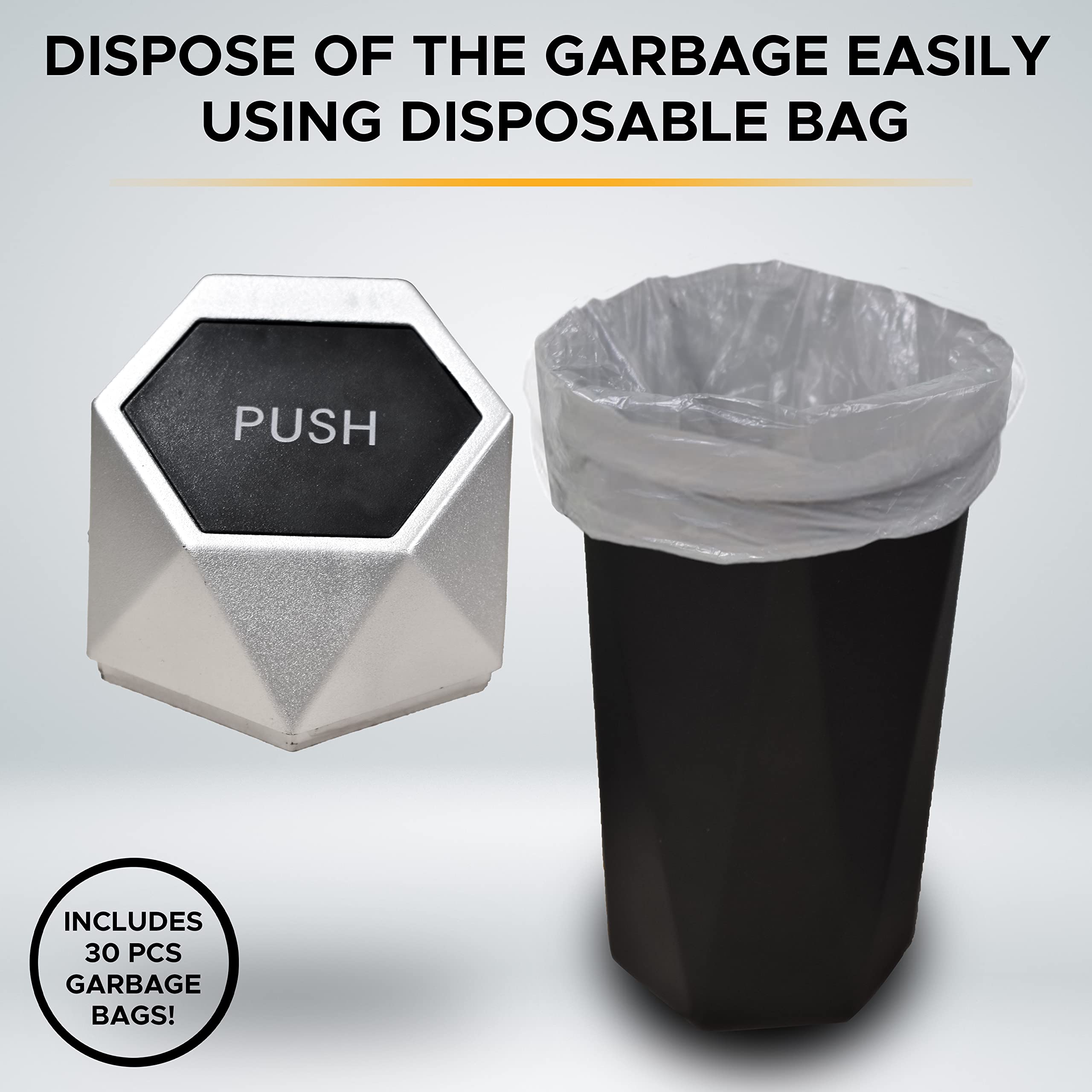 Durable Mini Trash Can with lid and convenient design