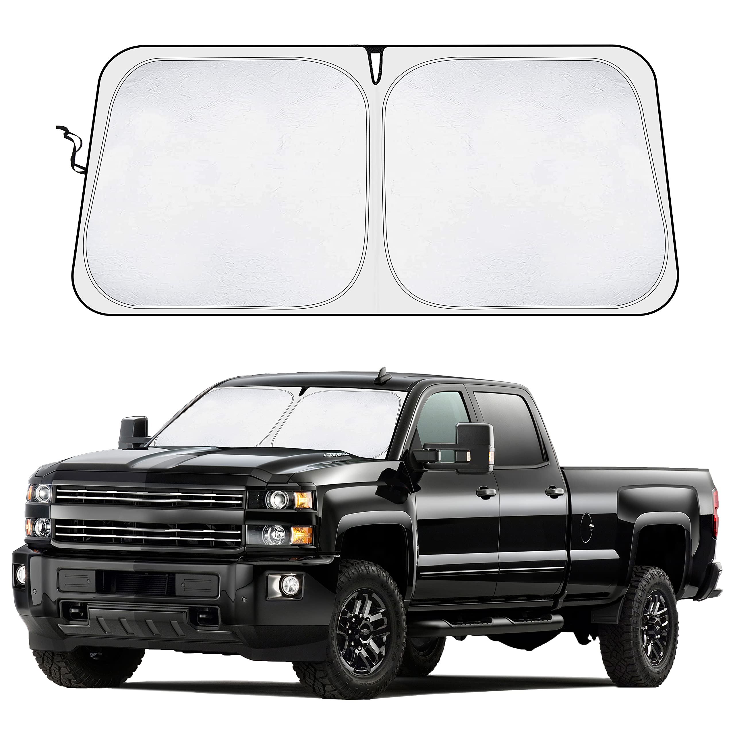 Chevrolet Silverado Windshield Sunshade 2019–2025 blocks UV rays and heat
