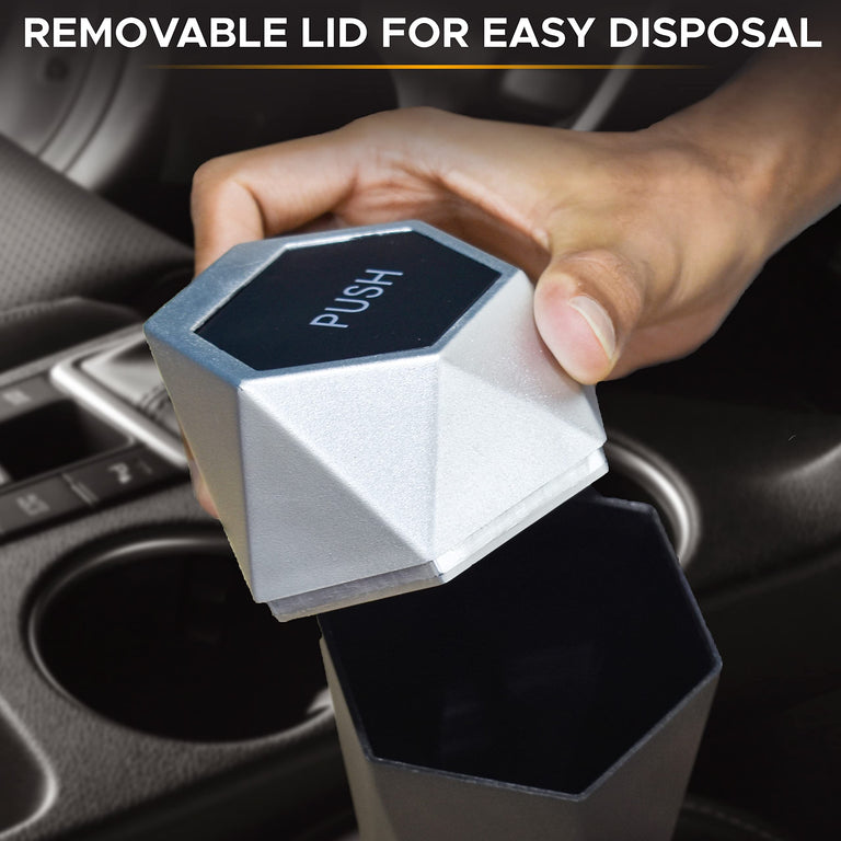 Mini Trash Can with removable lid for easy disposal in car or small spaces, designed by EcoNour.EcoNour Small Mini Trash Can for compact spaces