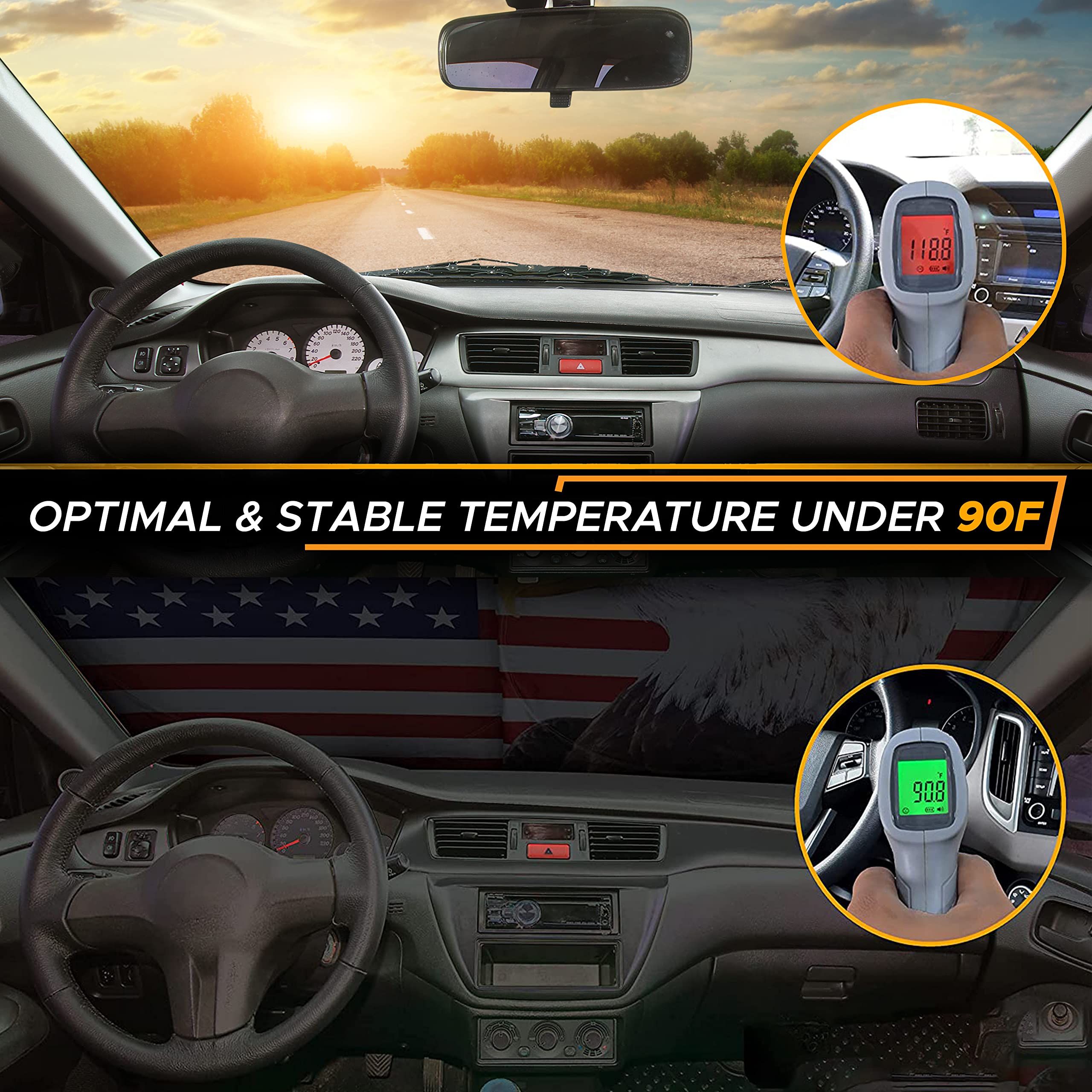 Patriotic Windshield Sun Shade 64