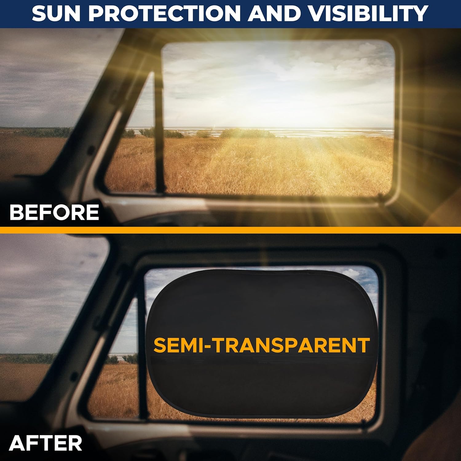 EcoNour Car Side Window Shades for Baby | XL - 4 Pack Car Side Window Sunshade for Kids | Automotive Sun Protection Baby from UV and Sun Glare | Car Baby Accessories (25