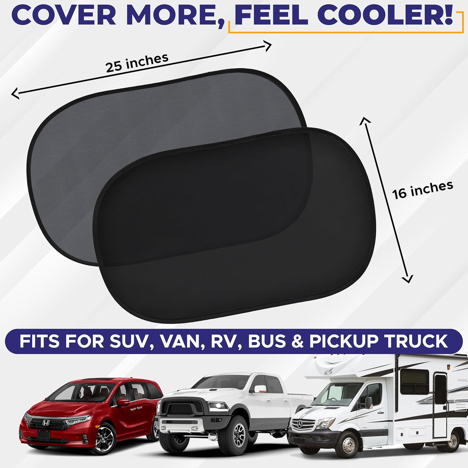 EcoNour Car Side Window Shades for Baby | XL - 4 Pack Car Side Window Sunshade for Kids | Automotive Sun Protection Baby from UV and Sun Glare | Car Baby Accessories (25