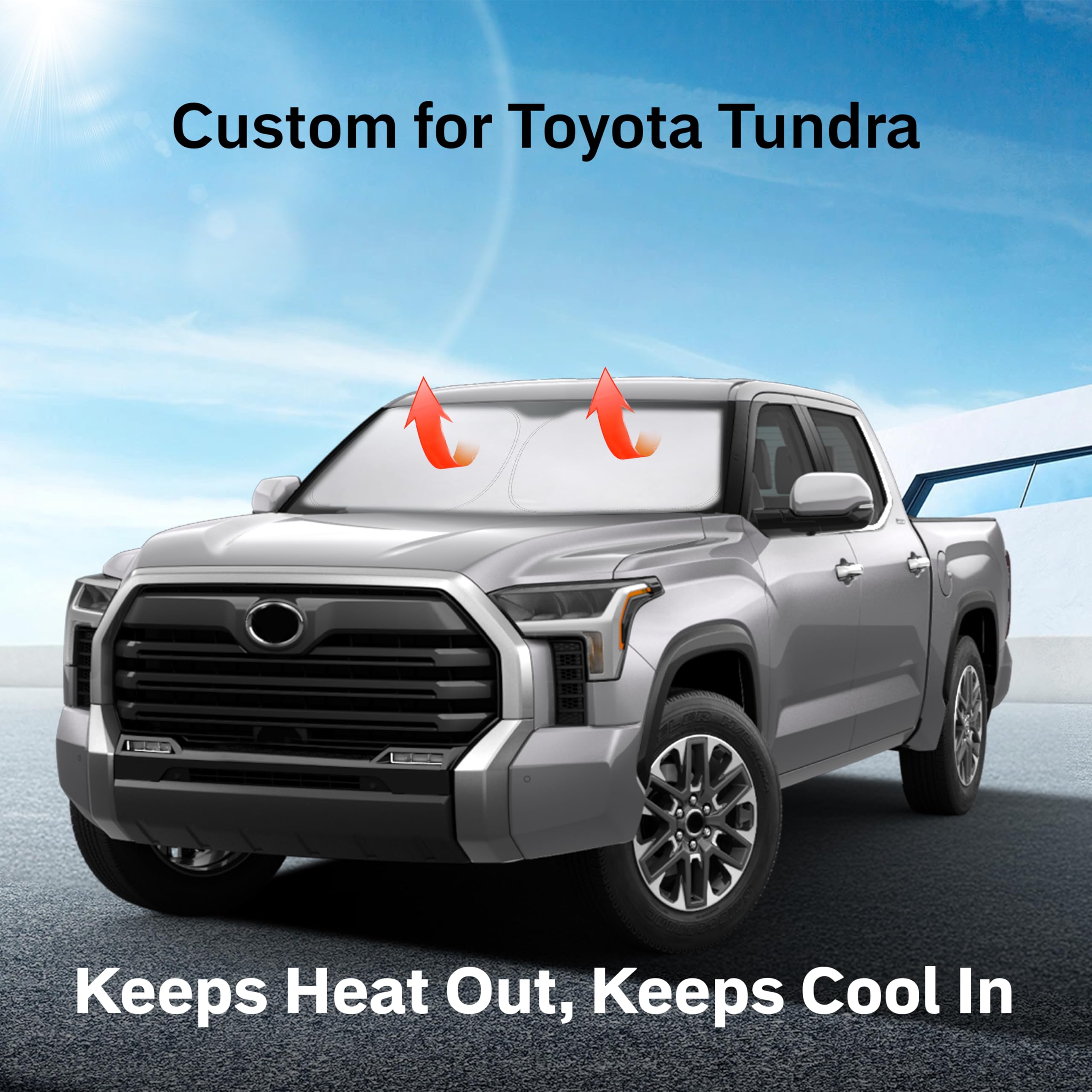 Foldable Toyota Tundra Windshield Sunshade Blocks UV Rays