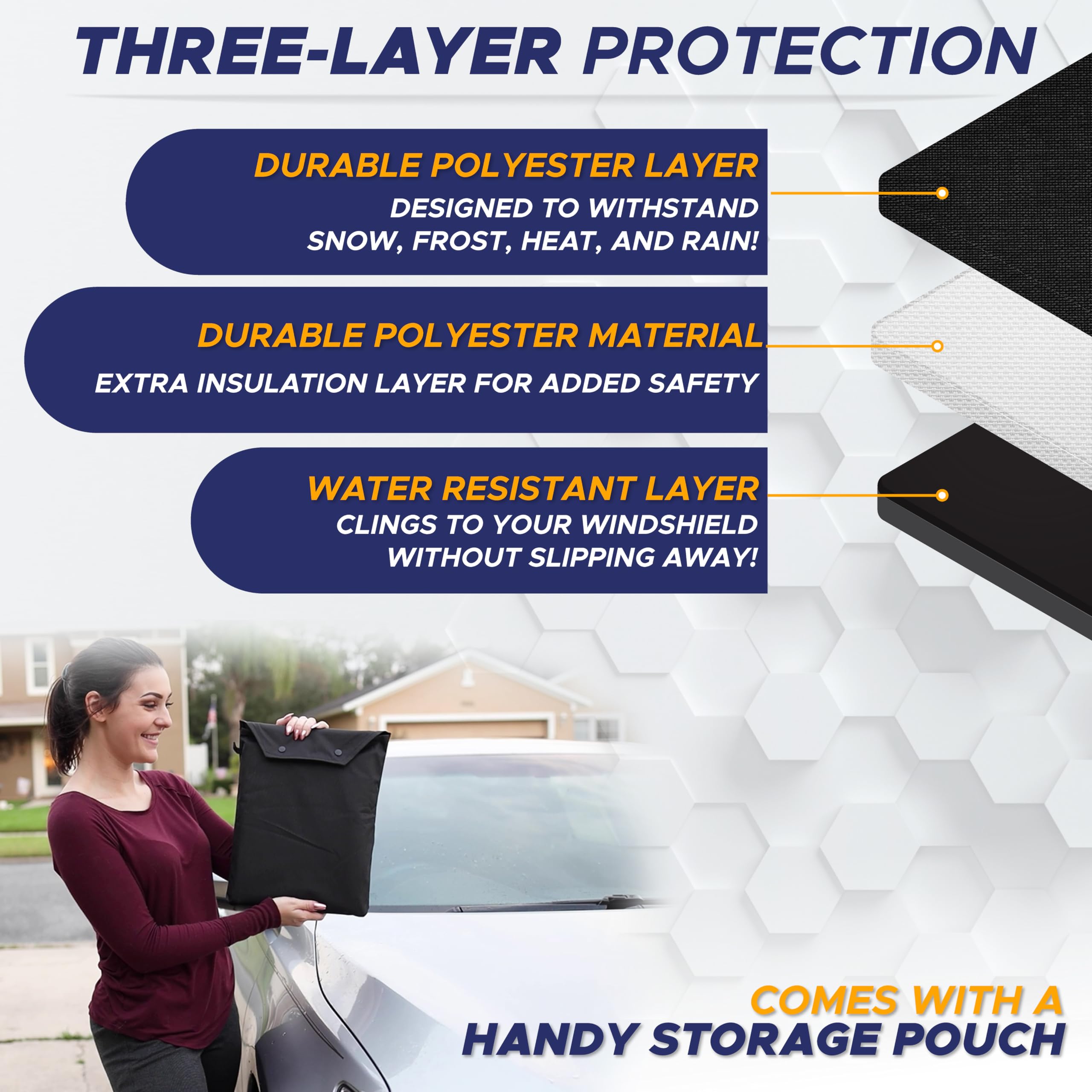 Jeep Windshield Snow Cover X-Small – Keeps Jeep Gladiator windshields safe from snow and frost.