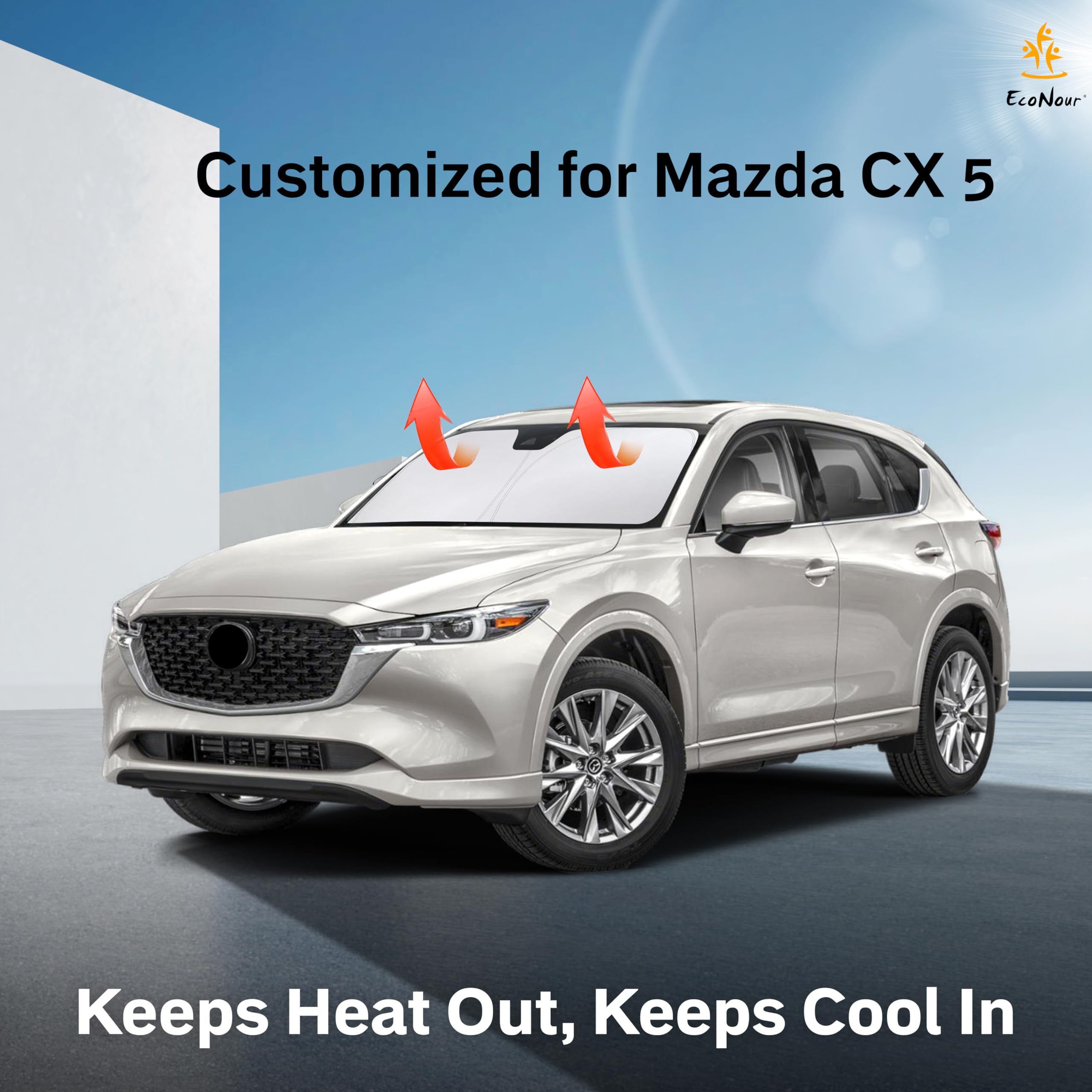 Mazda CX-5 Windshield Sunshade (2017–2025) | EcoNour Front Window Visor Keeps Car Interior Cool