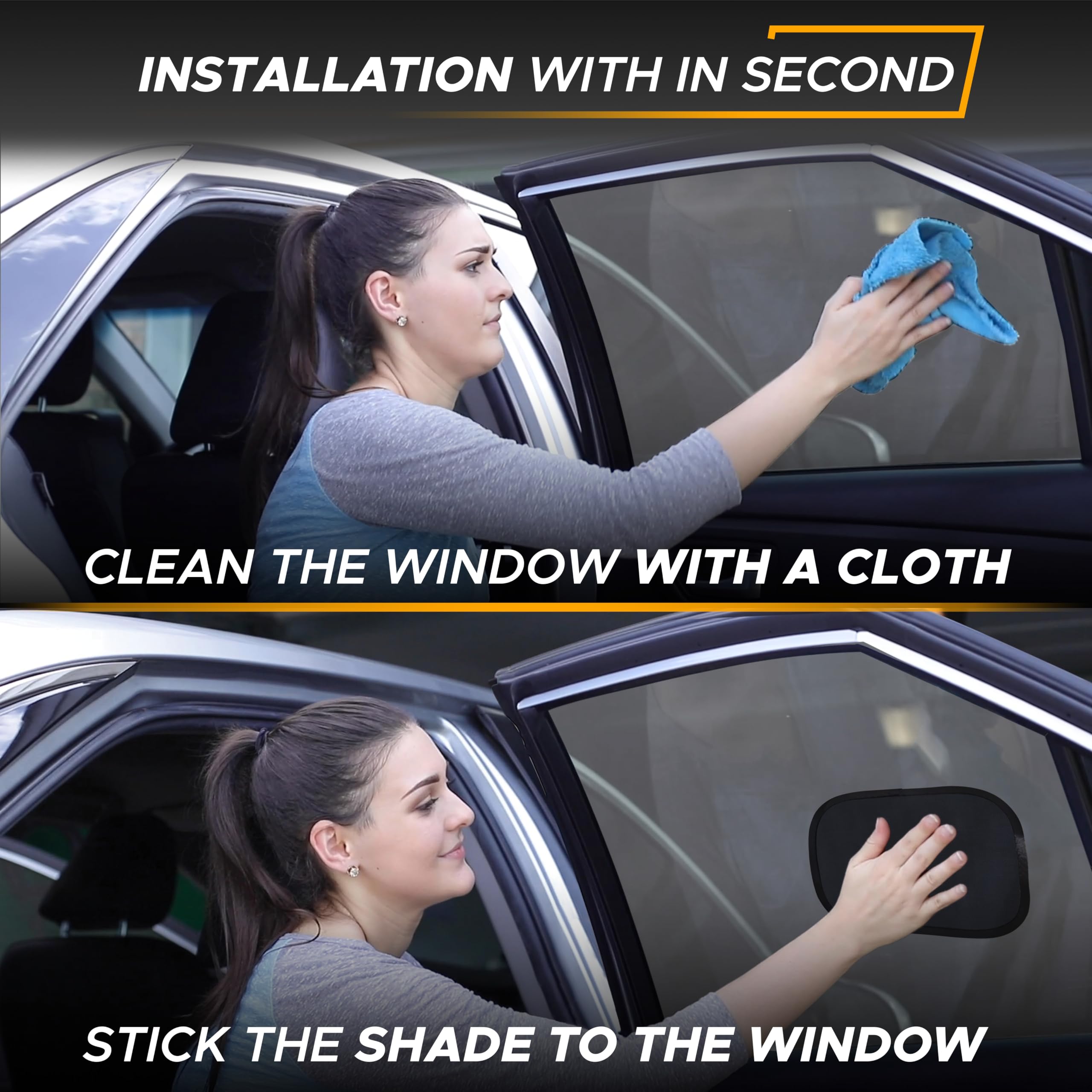 Car Window Cling Sun Shade for UV Protection
