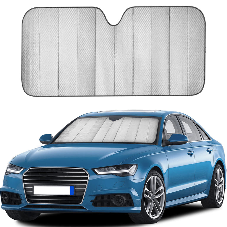 Accordion Car Windshield SunShade Gray EcoNour 58x27.5 Inches