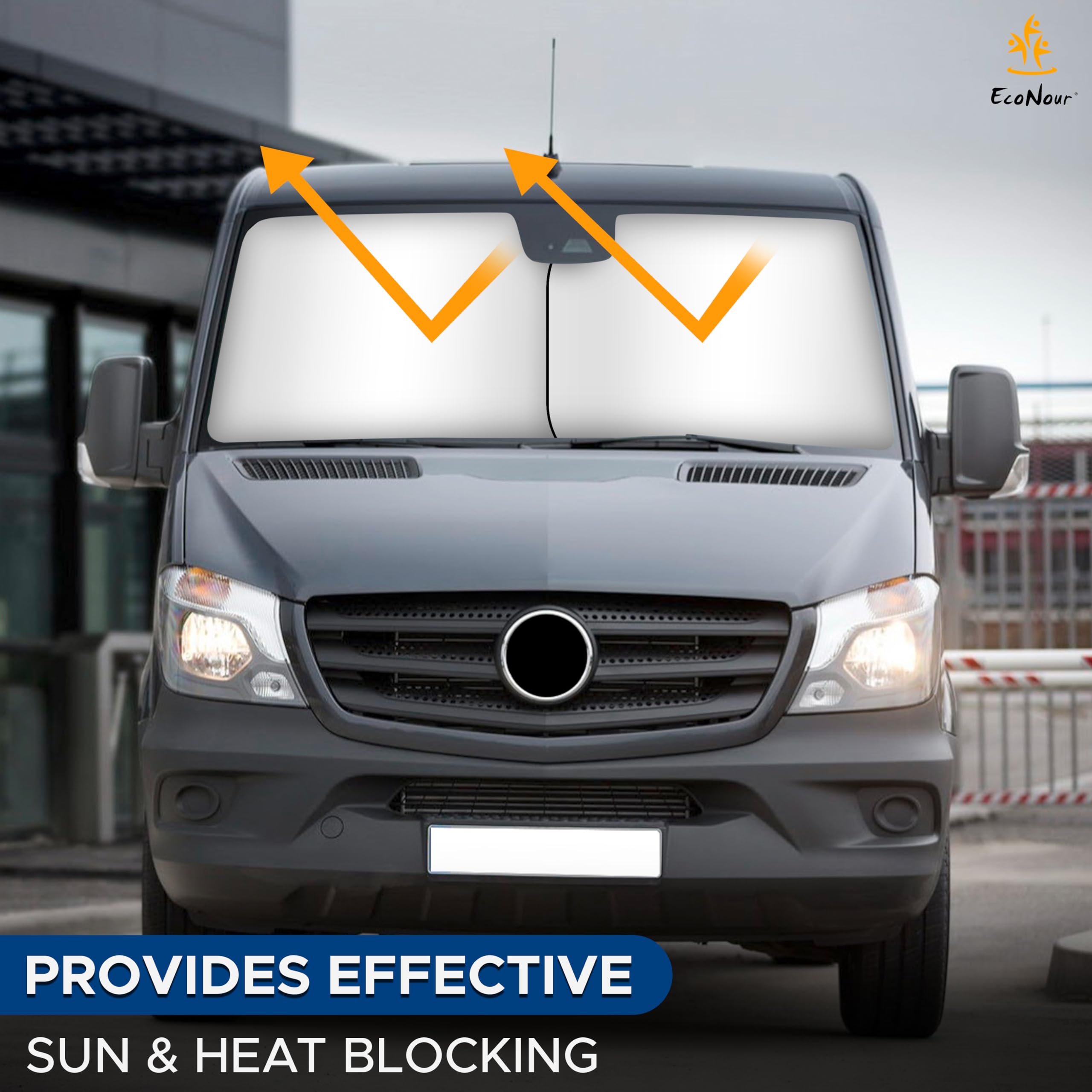 Truck Sun Shade for Windshield | EcoNour UV & Heat Protection Truck Sun Visor