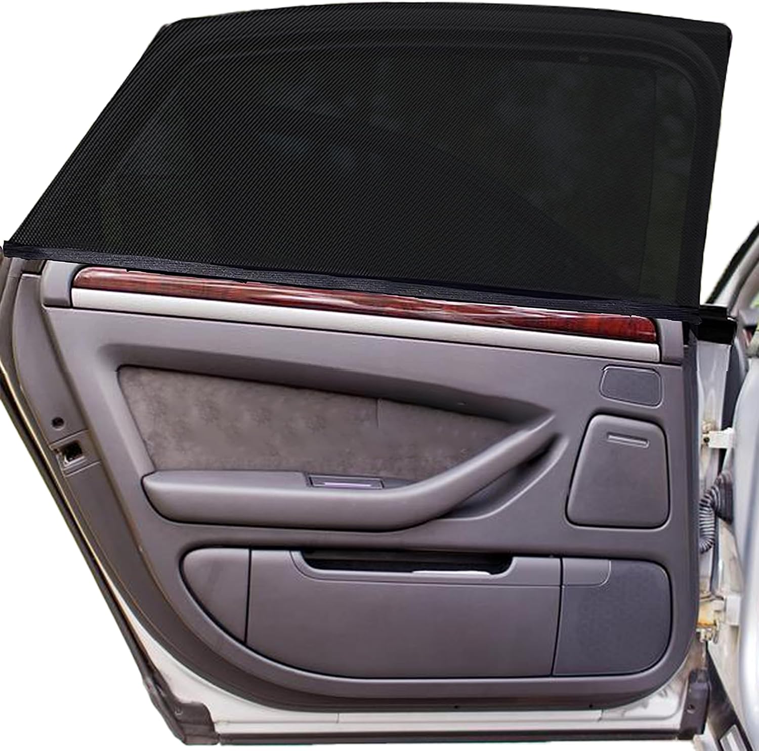 EcoNour Baby Car Window Shades for Side Windows (Pack of 2) | Sun Shade for Car Heat and UV Protection | Mosquito Net Baby Car Sun Shade | Rear Side Window Sunshade for Car (Large 38