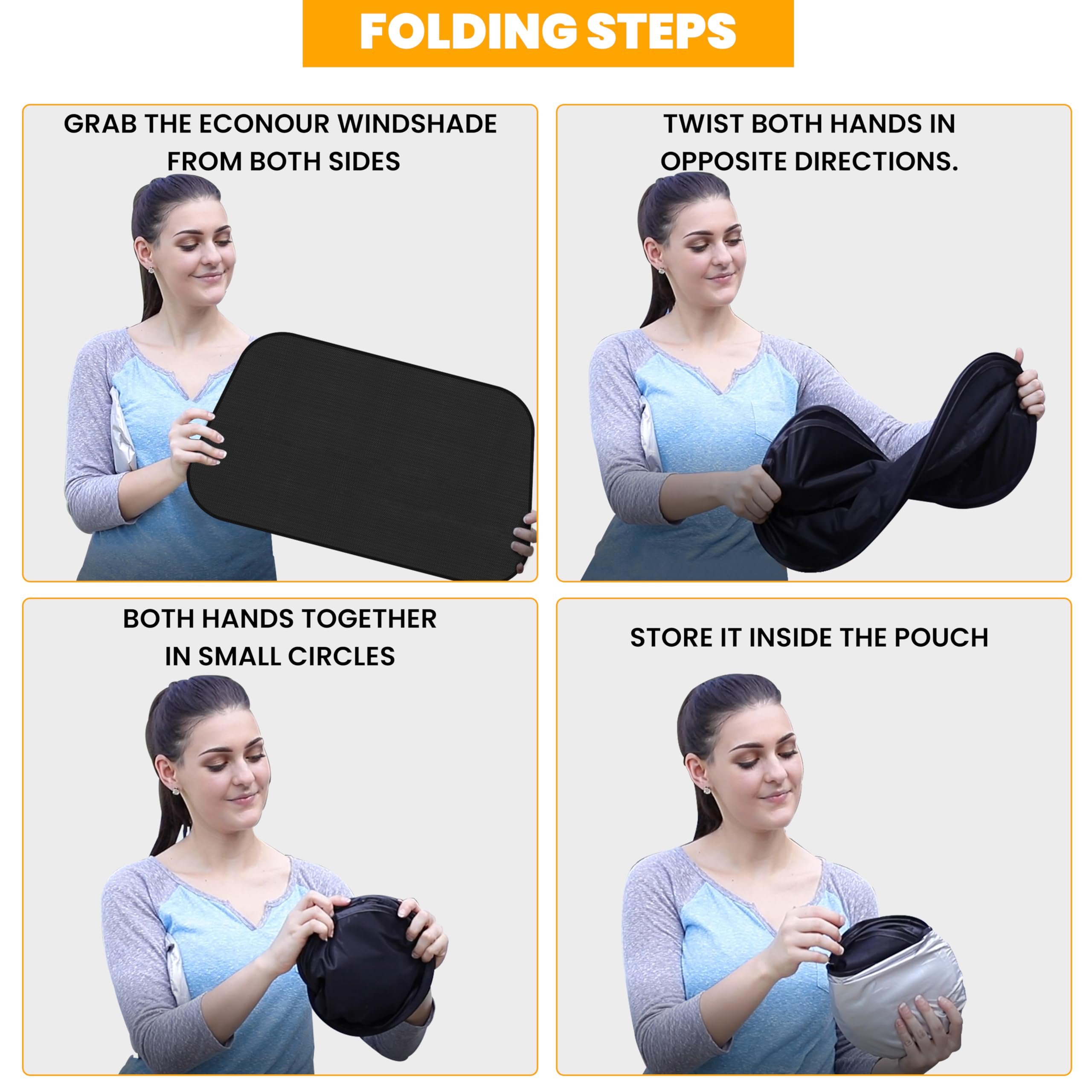 Car Window Shades for Baby (2 Pack Transparent) | EcoNour Medium 20