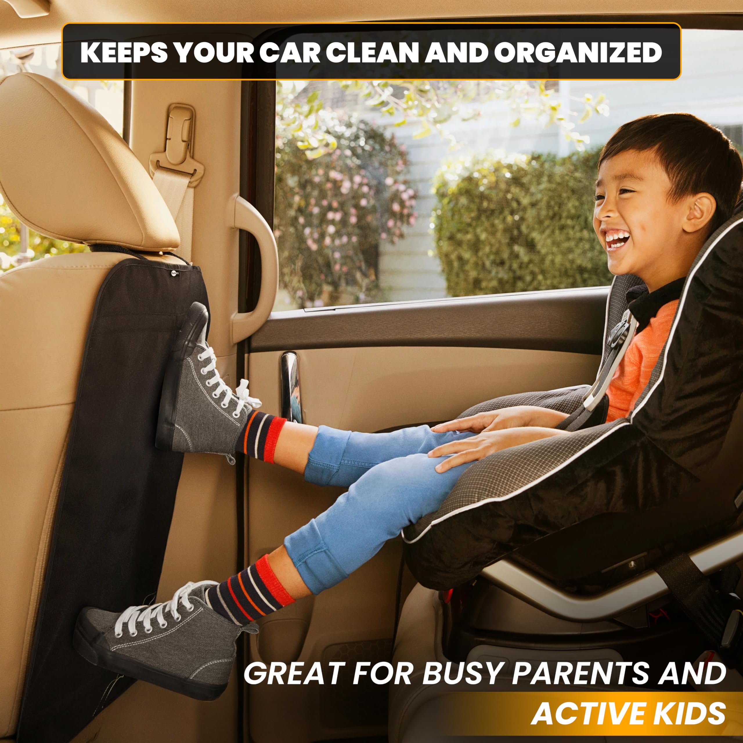 Kids Large Back Seat Protector (2-Pack) – Protects car seats from mud, dirt, and daily wear.