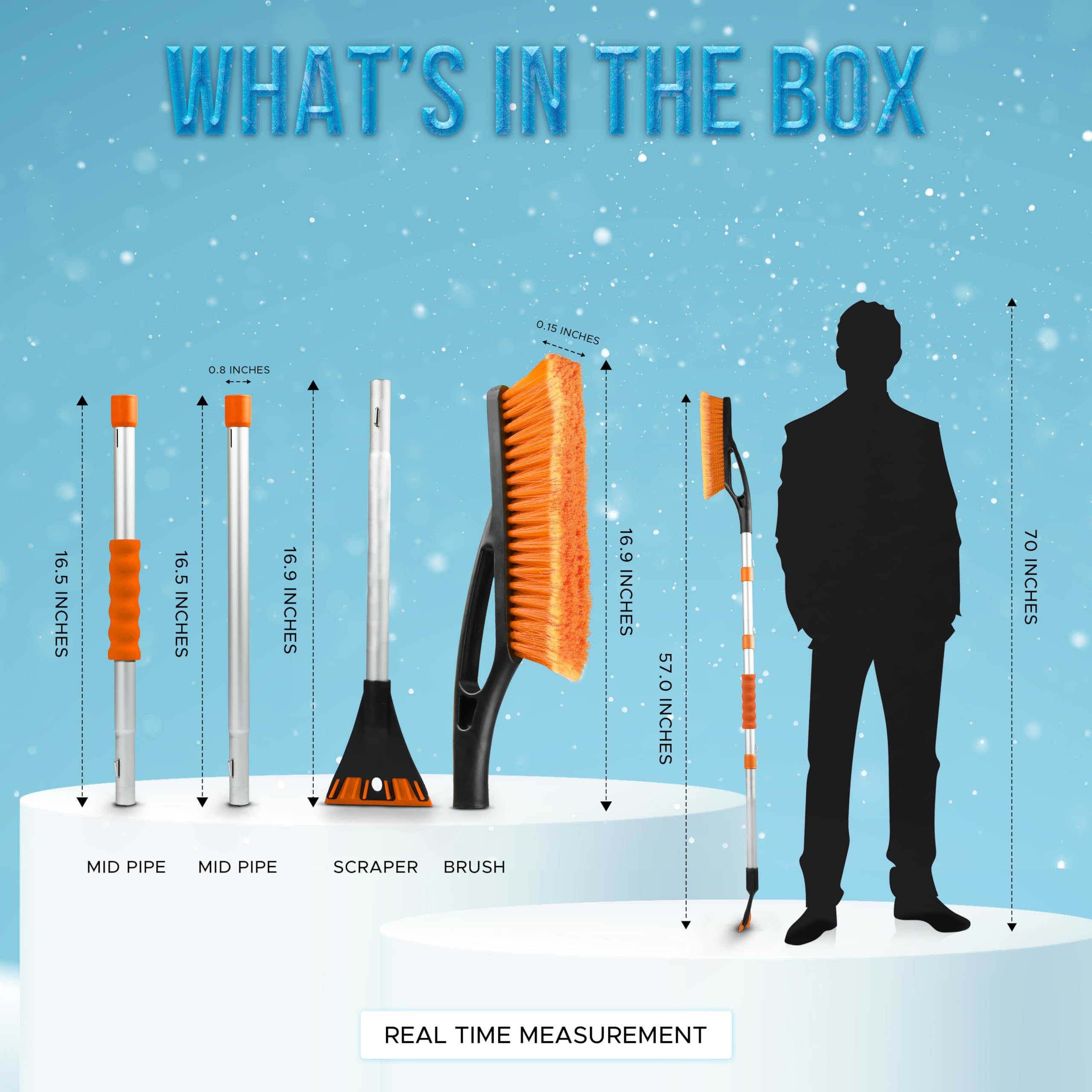 Detachable Snow Brush with Ice Scraper 57