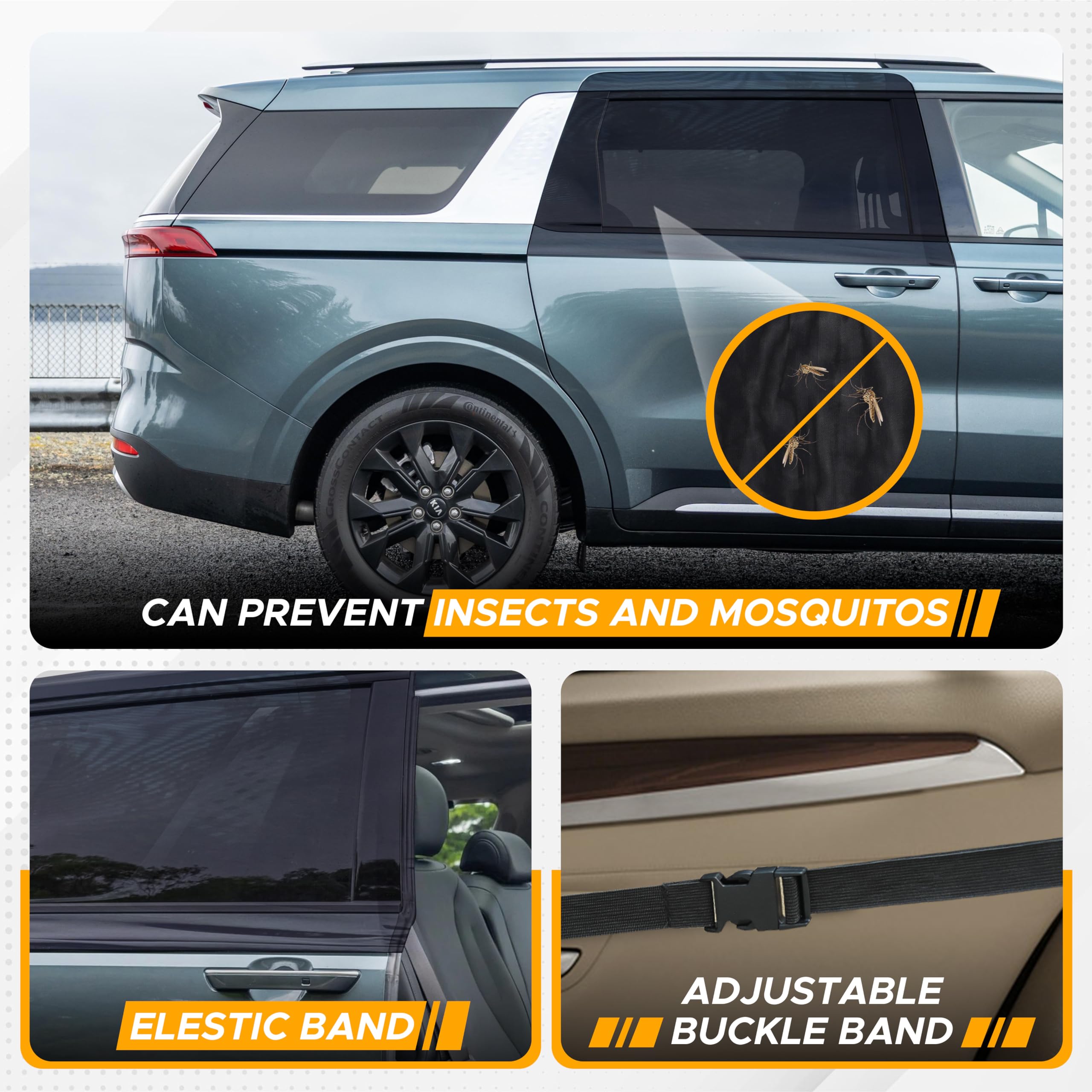 Car Window Sun Shades for MPV & Minivan Sliding Door | EcoNour Baby & Passenger UV Protection