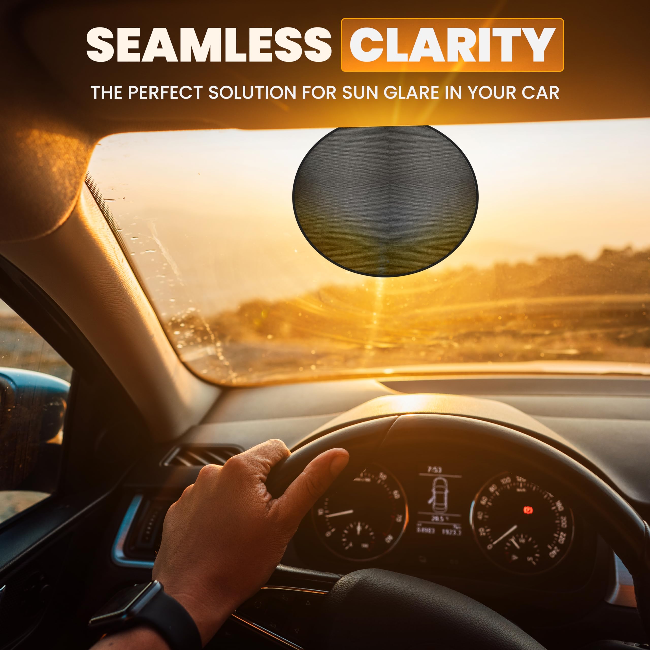 Portable Semi-Transparent Static Cling Window Shade for Car