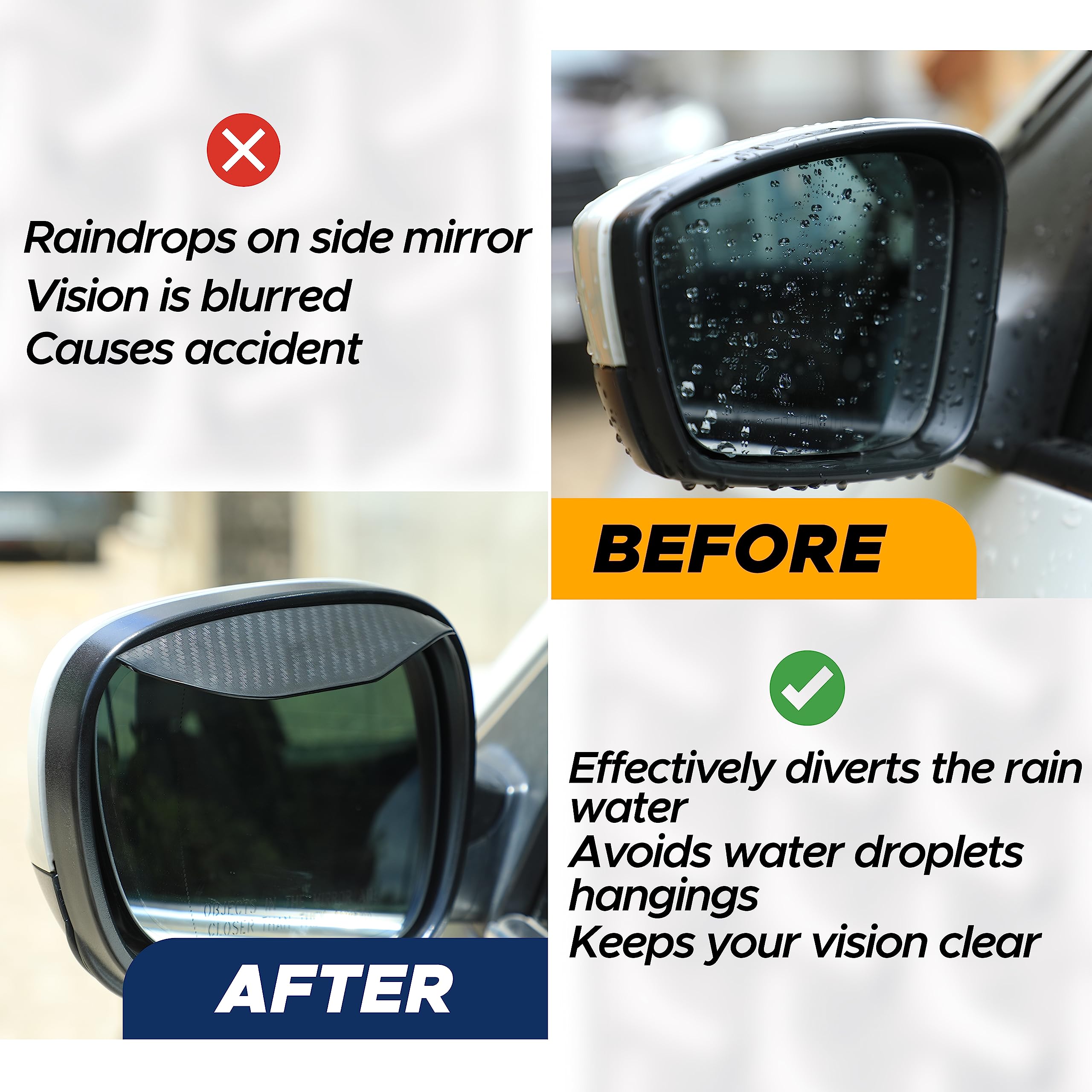 Blind spot car mirror 2 pack EcoNour universal rear view enhancement