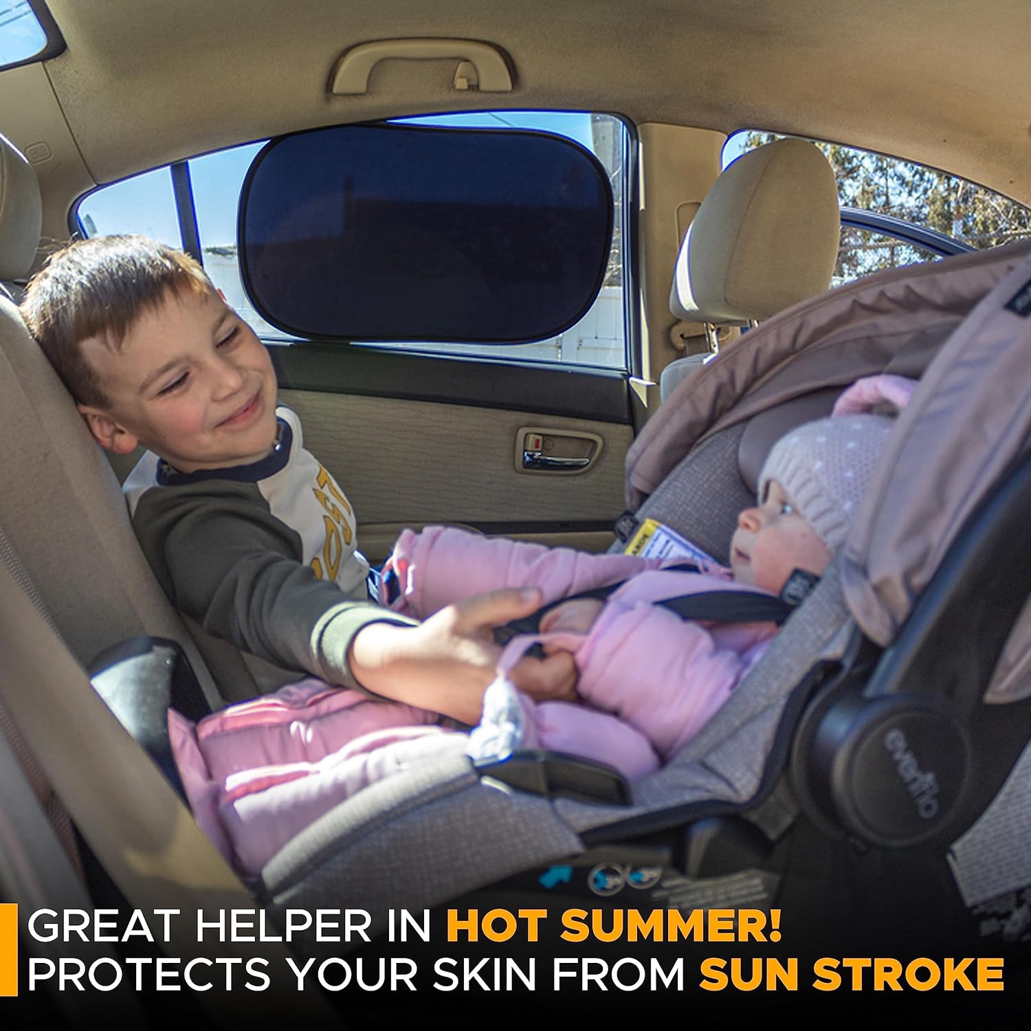 EcoNour Car Window Shades for Baby (4 Pack) - 20