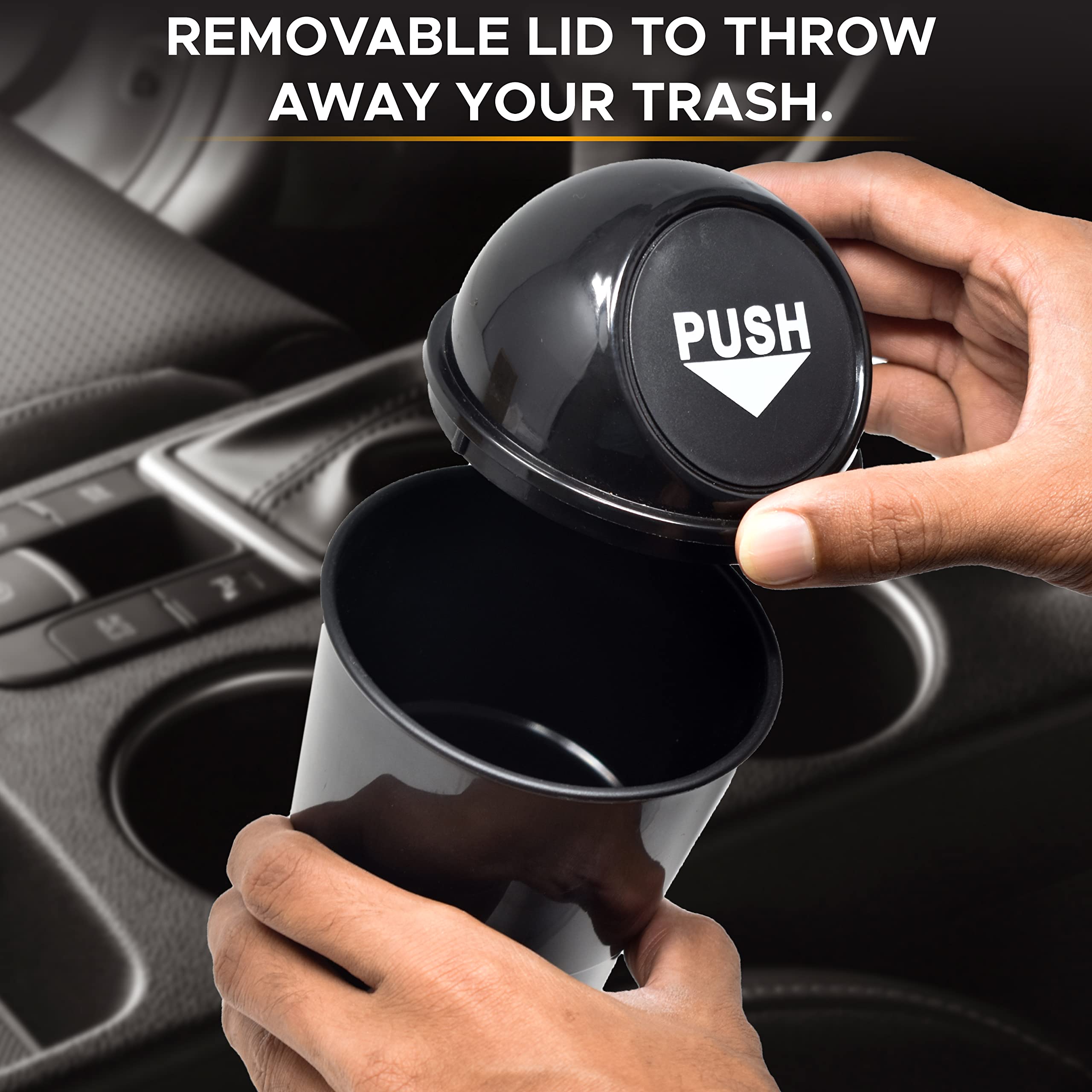 Compact Car Trash Can for car interiors and desks