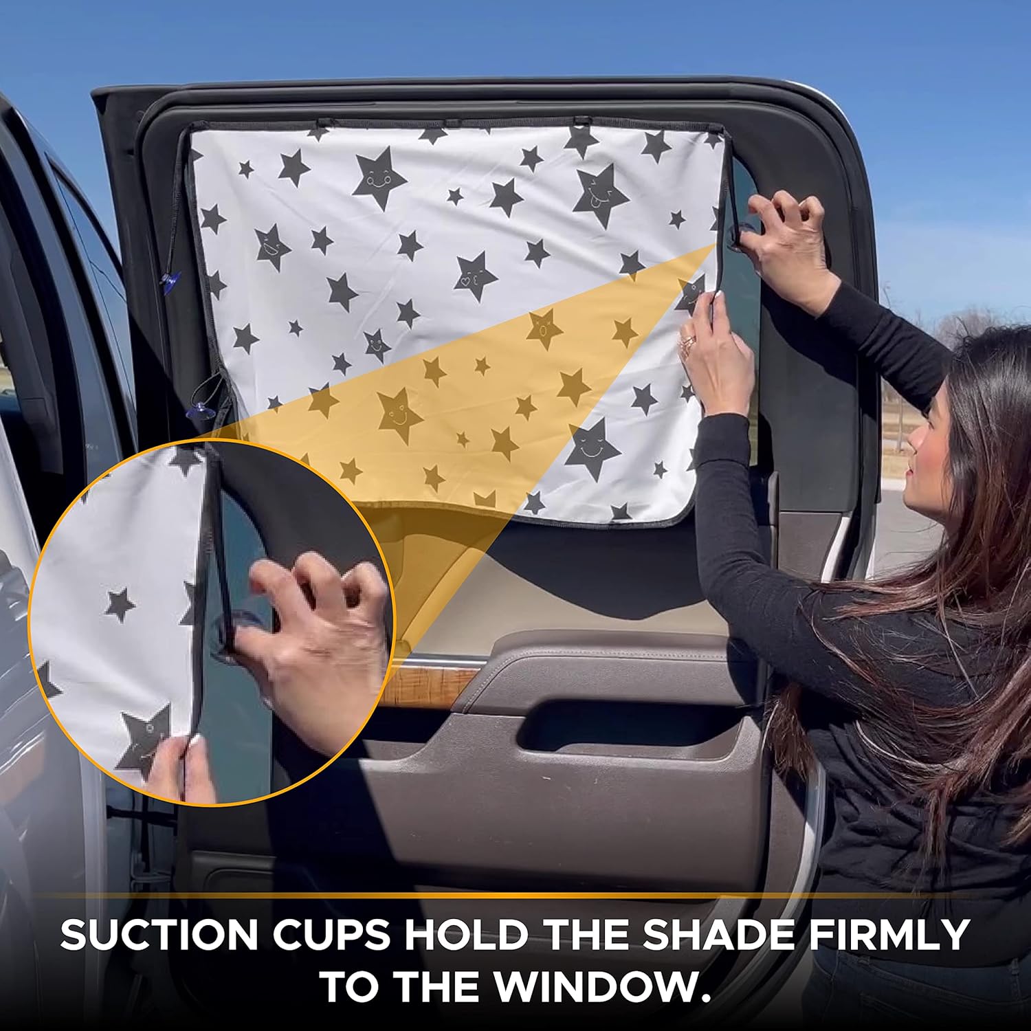 EcoNour Magnetic Car Shades for Side Windows Baby | Car Window Shade for Baby with Heat, Glare & UV Protection | Rear Window Sunshade for Car | Baby Car Travel Accessories - 2 Piece (26x19 Inches)