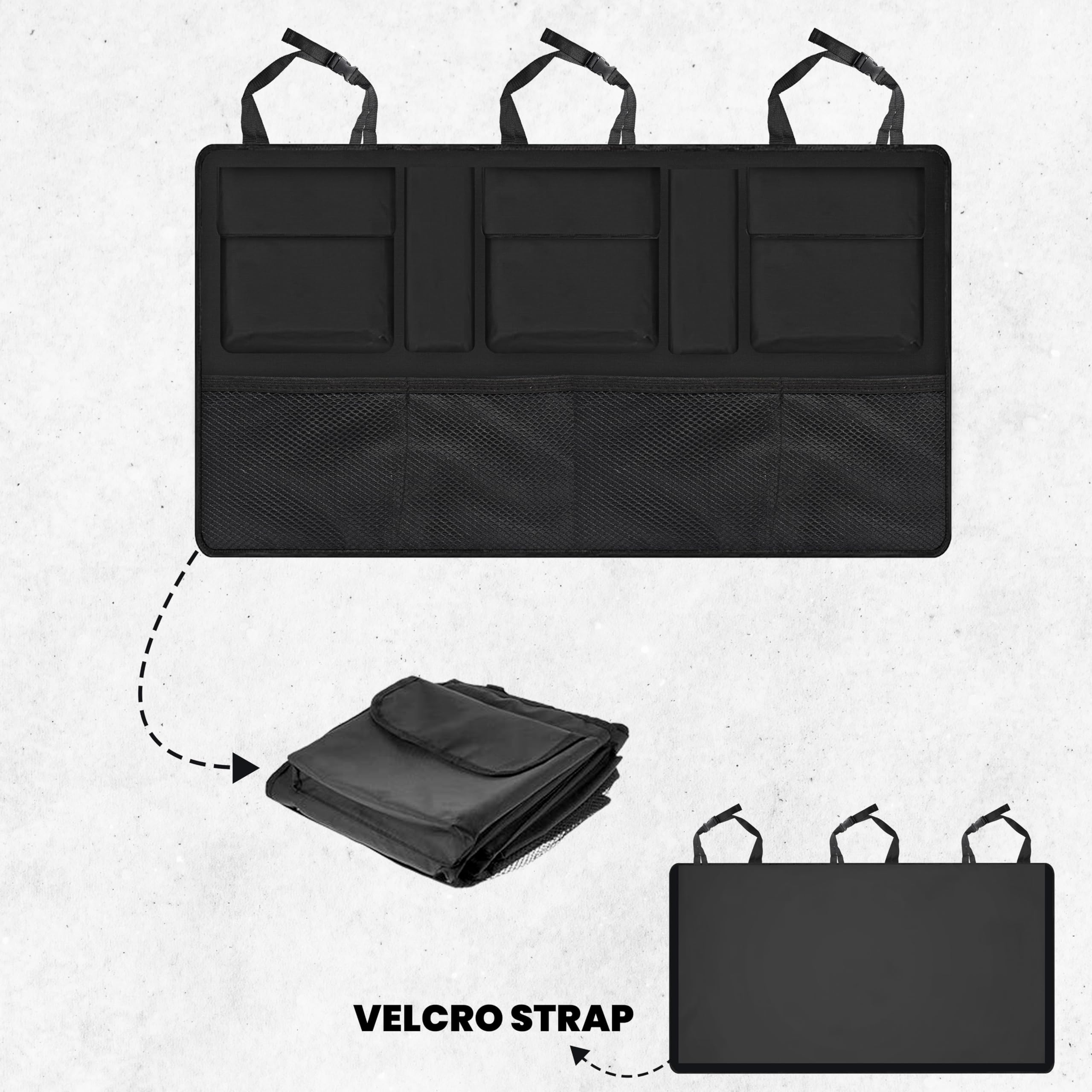 EcoNour Heavy-Duty Backseat Trunk Organizer for car storage