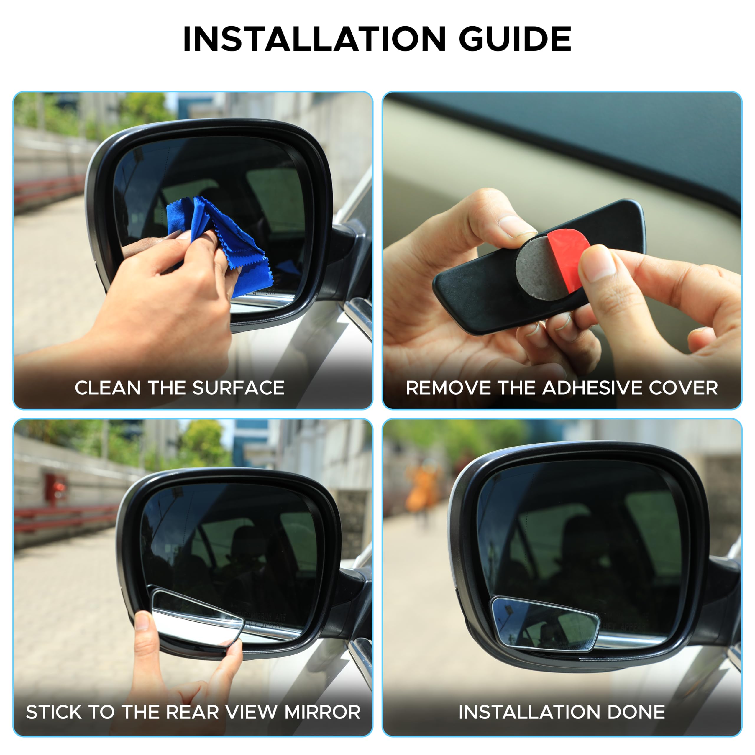 Car blind spot mirror 2 pack EcoNour universal fit for SUVs trucks cars