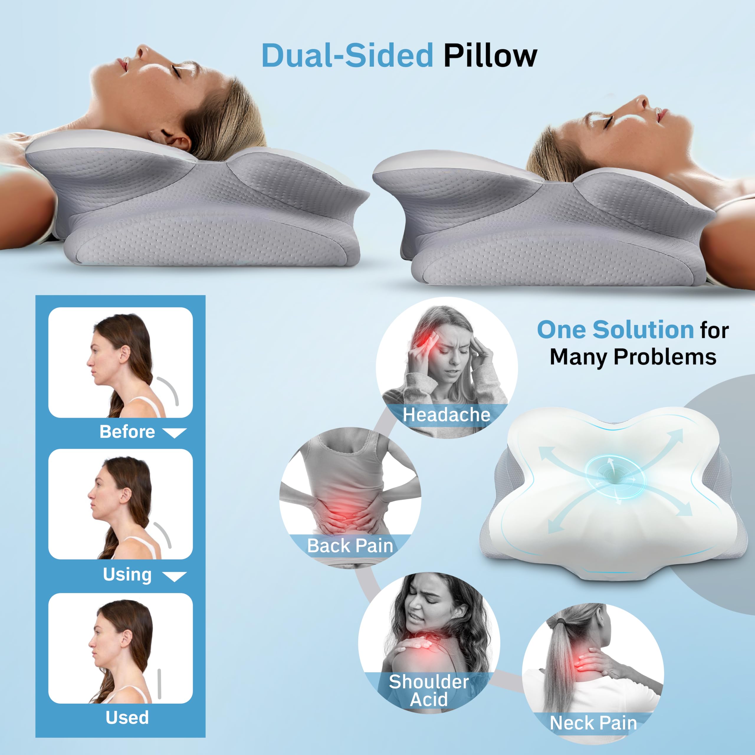 Cervical Neck Pillow for neck and shoulder pain relief