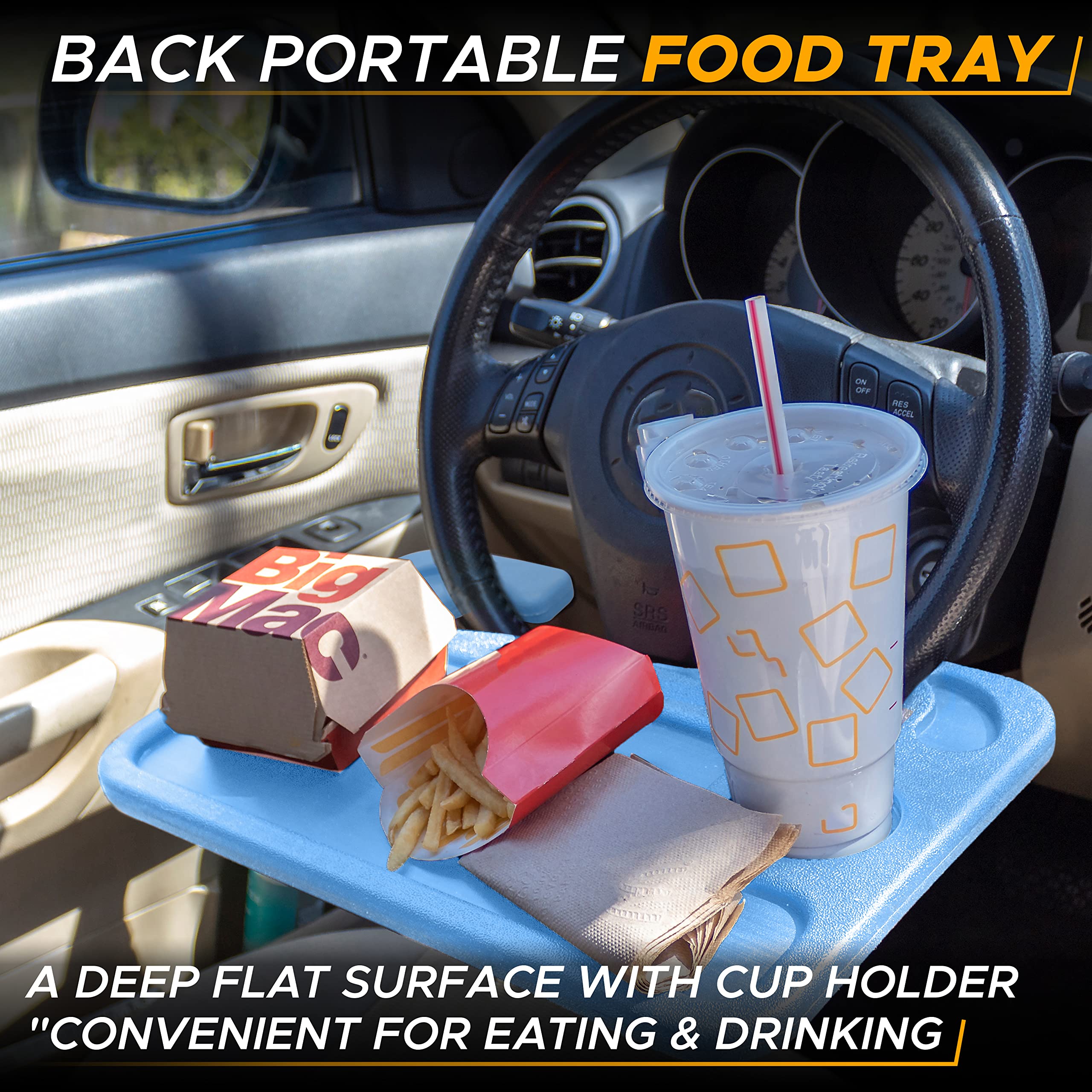 2 in 1 Car Steering Wheel Desk EcoNour Multipurpose Car Accessory