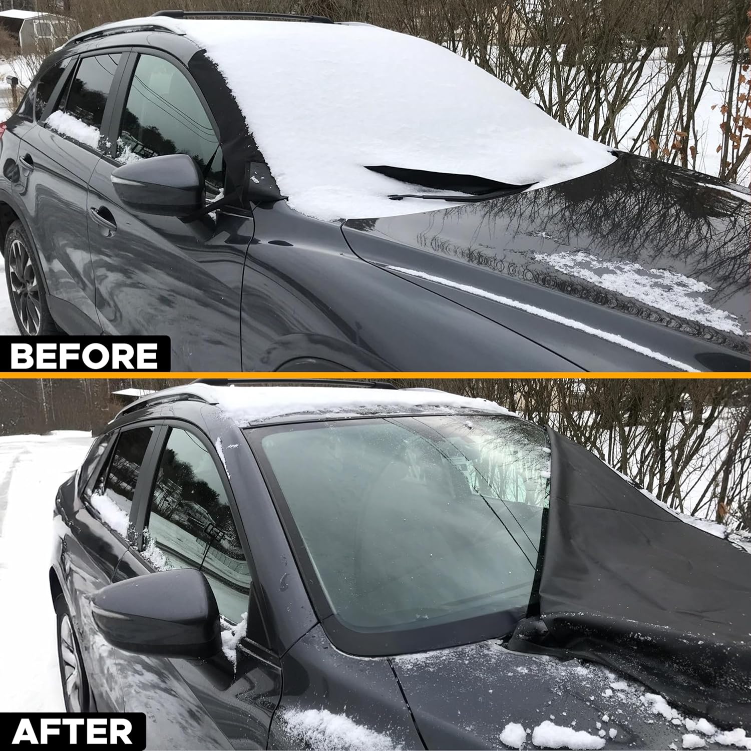 EcoNour Car Windscreen Cover for winter, Windscreen covers frost for All Weather Auto Sunshade Fits for Most Cars, SUV's, Vans and Truck| Leakproof Windshield Cover Keeps Ice and Snow Off